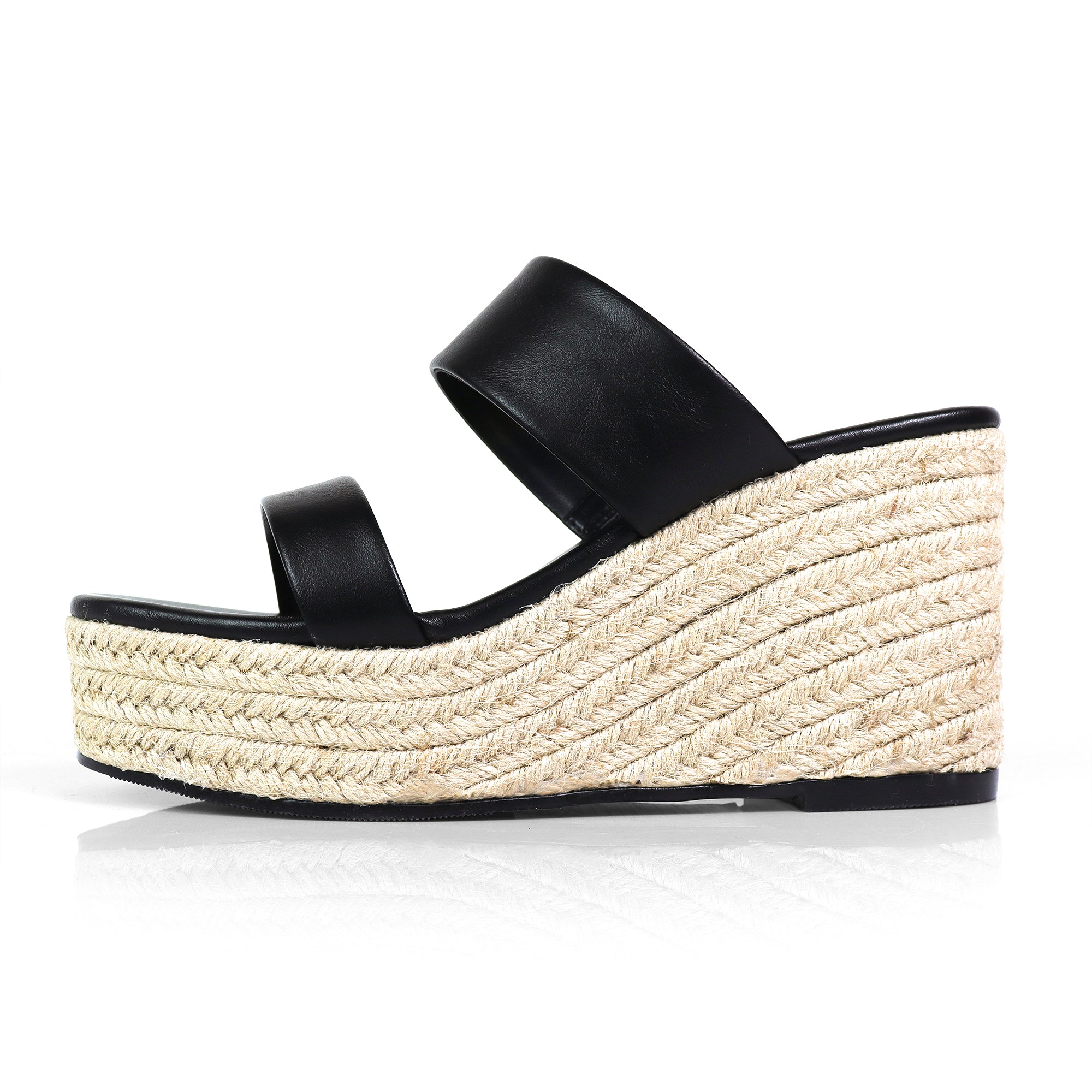 ALYAH-1 DUO ESPADRILLE WEDGE SANDAL BLACK