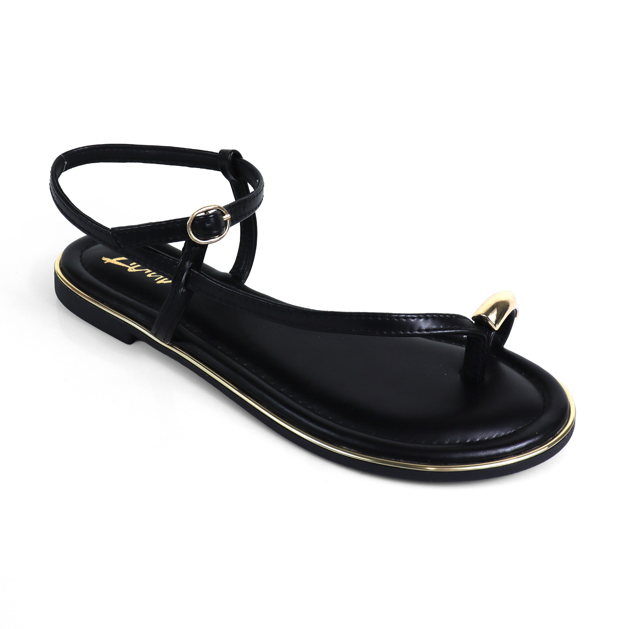 AMRIT-3 TOE LOOP SANDALS BLACK