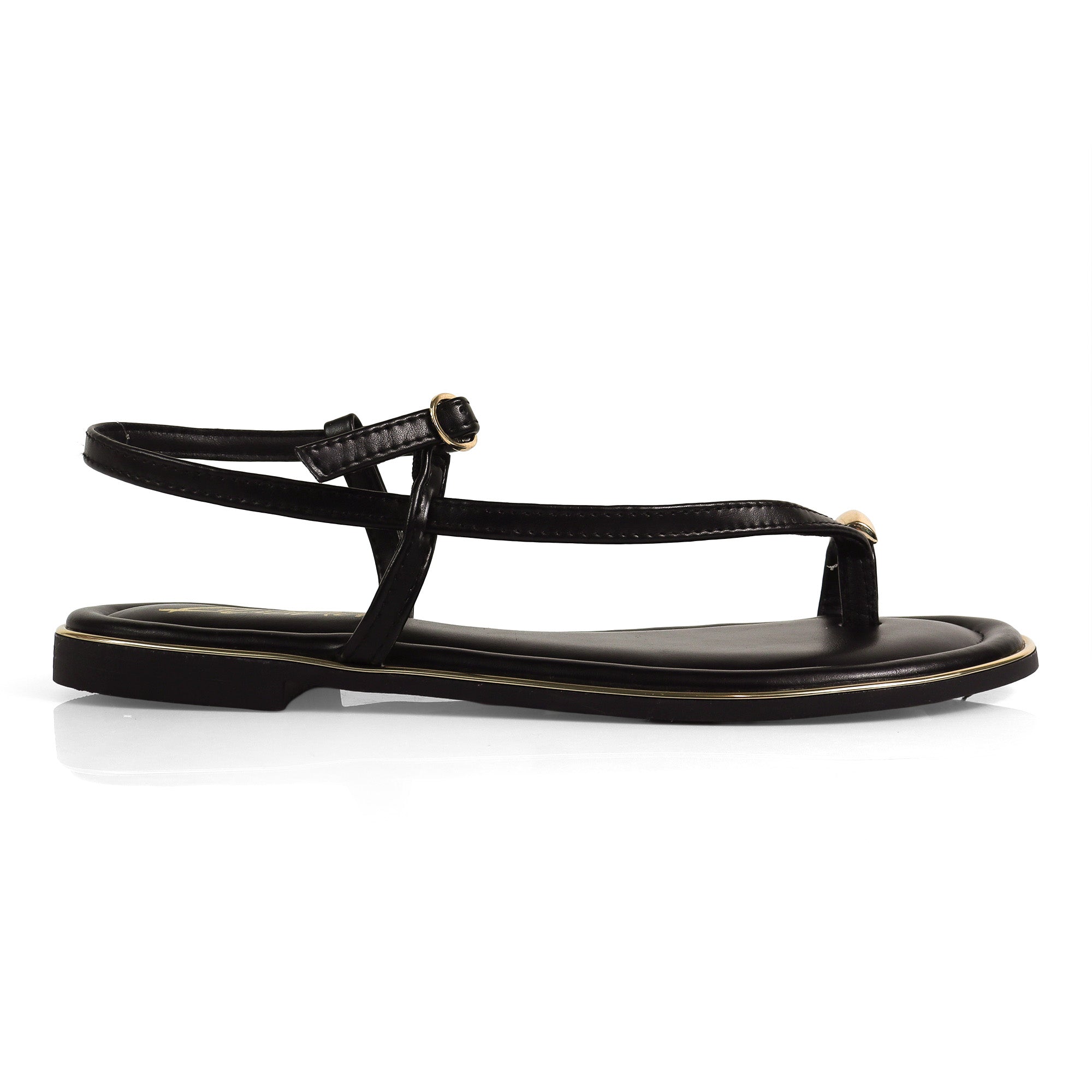 AMRIT-3 TOE LOOP SANDALS BLACK