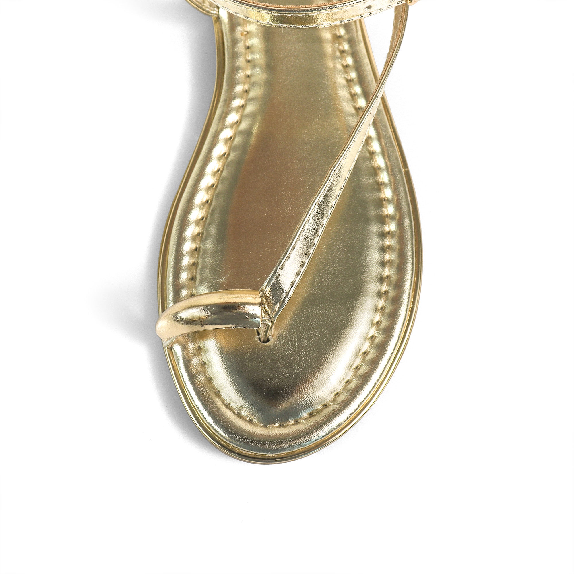 AMRIT-3 TOE LOOP SANDALS GOLD