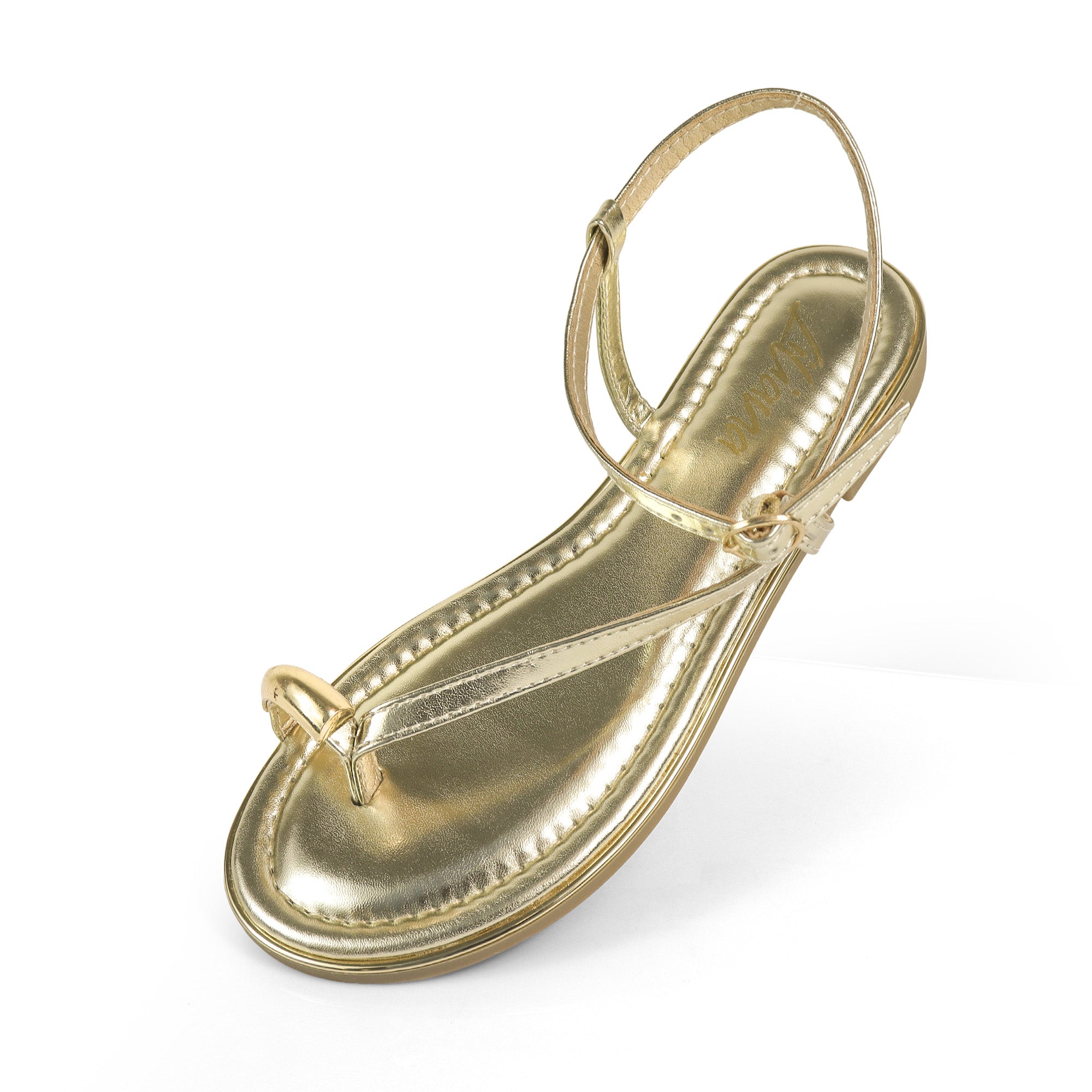 AMRIT-3 TOE LOOP SANDALS GOLD
