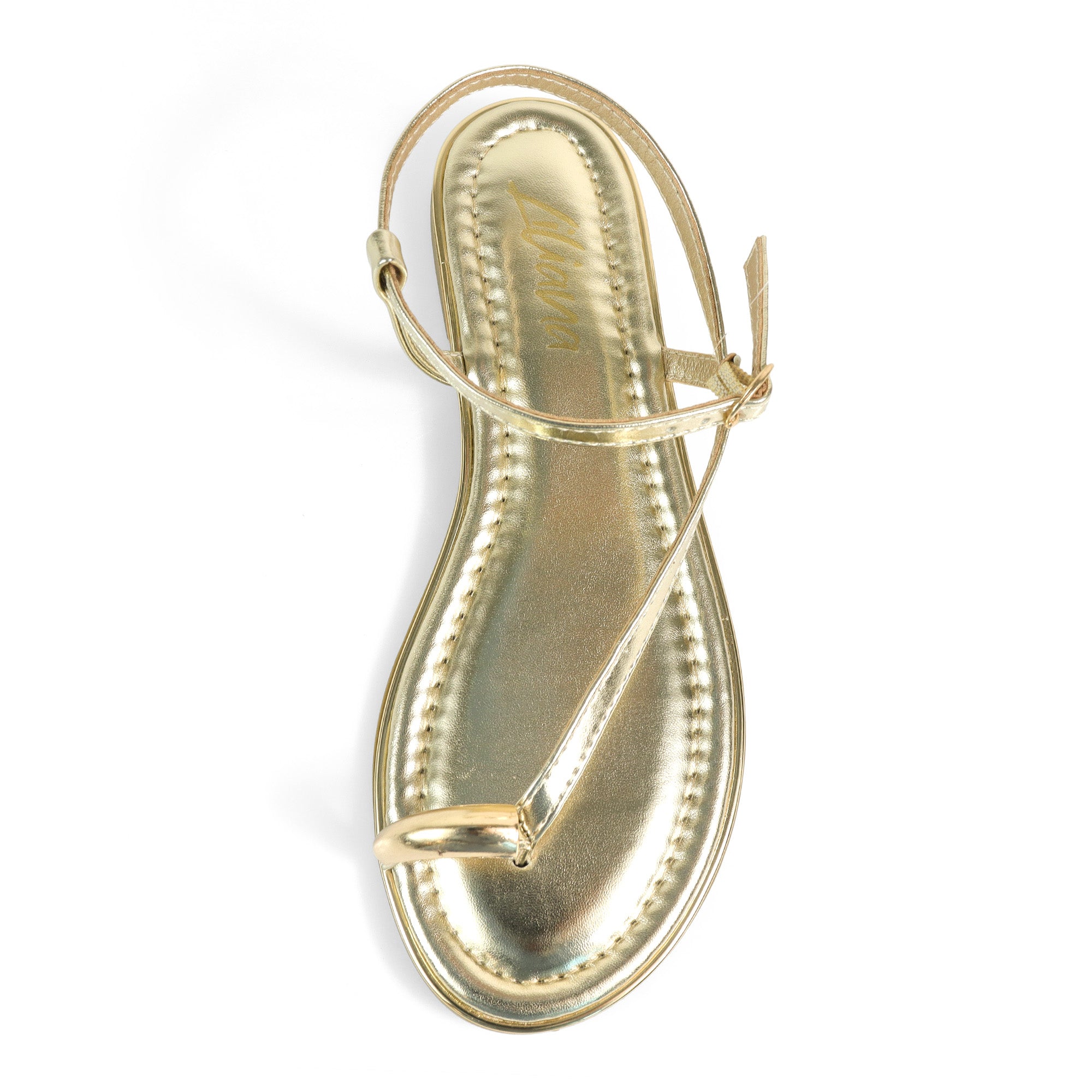 AMRIT-3 TOE LOOP SANDALS GOLD