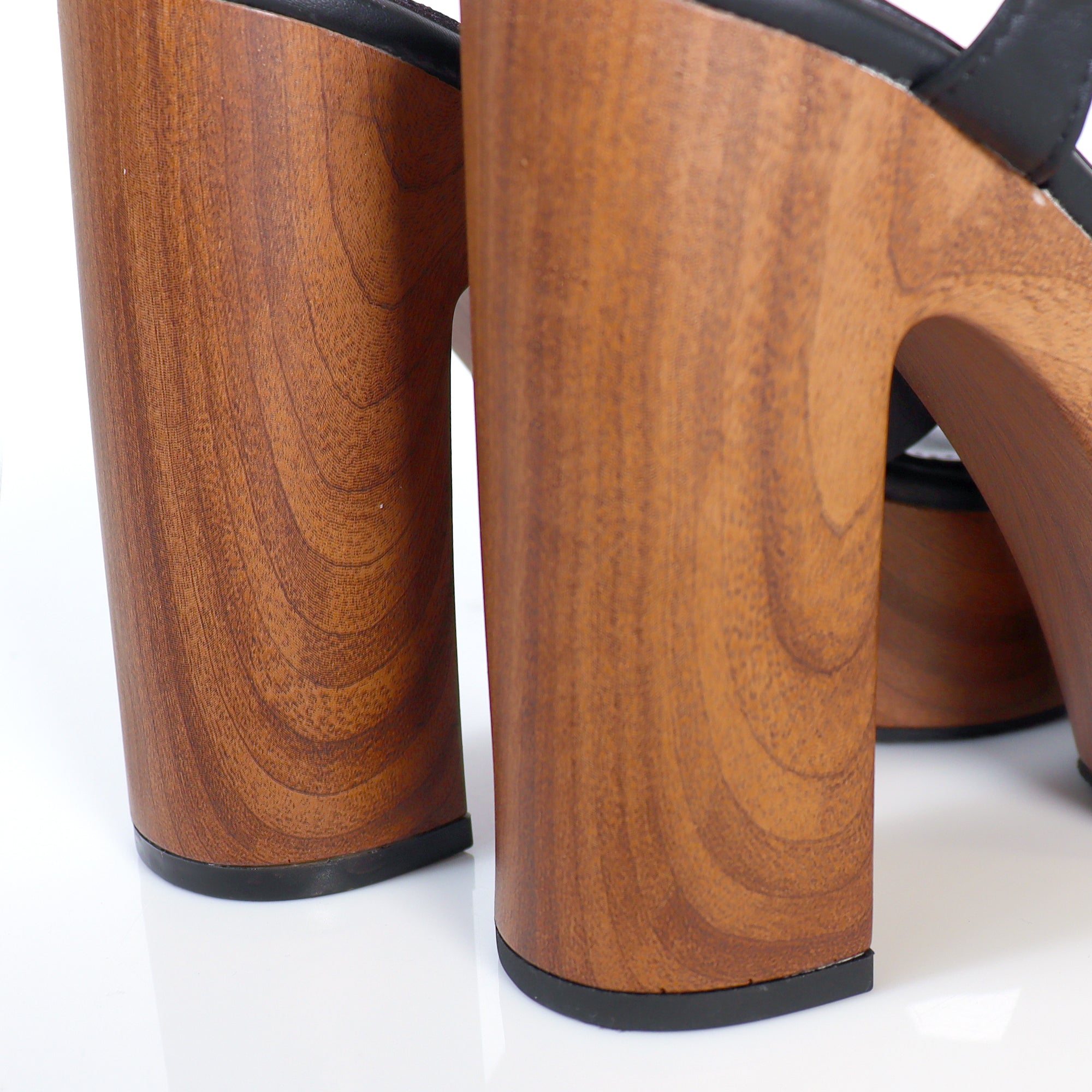 ANDAZ-1 CROSS ANKLE STRAP W PRINTING HEEL BLACK