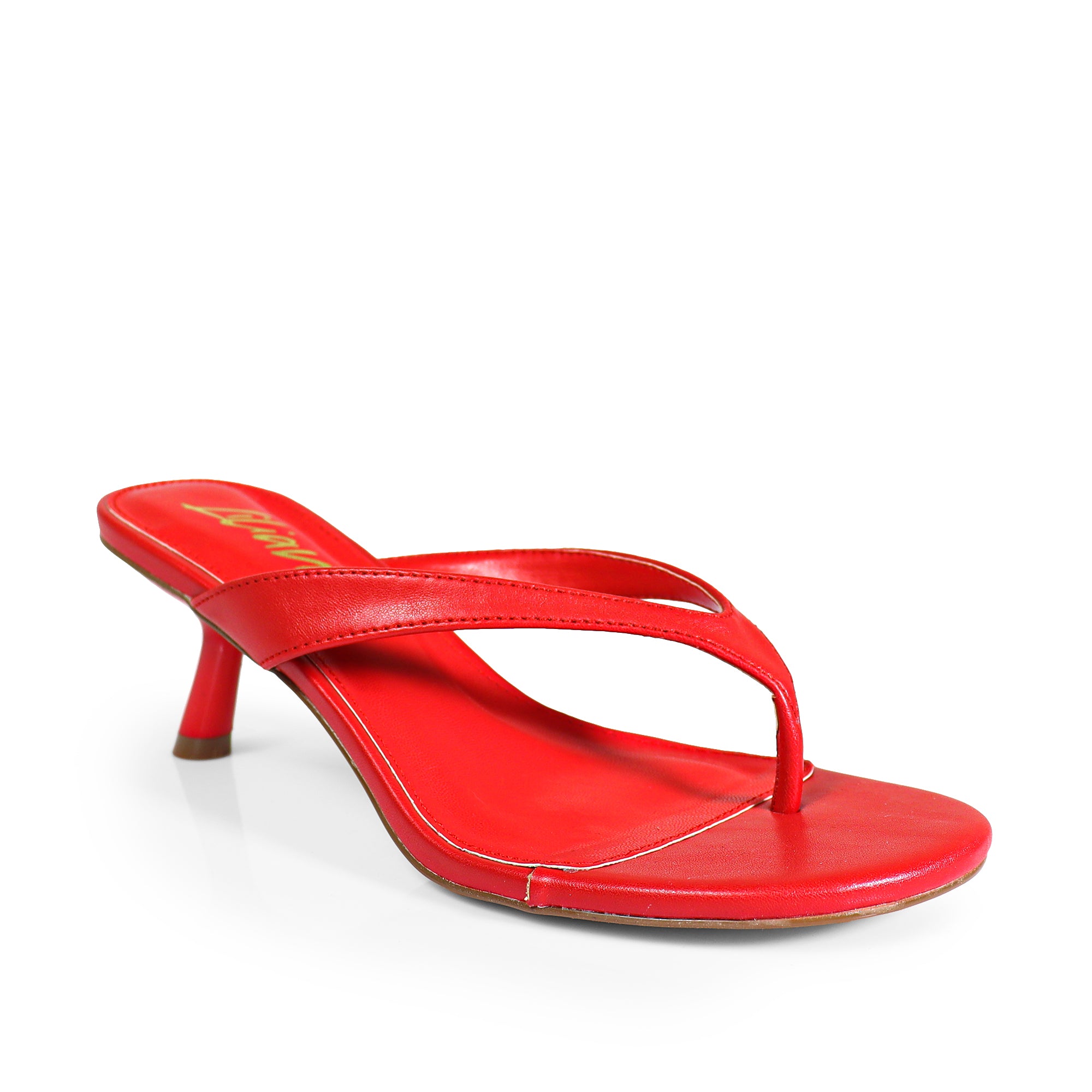 ANJA-6 Y2K KITTEN SANDAL W/ HEEL RED