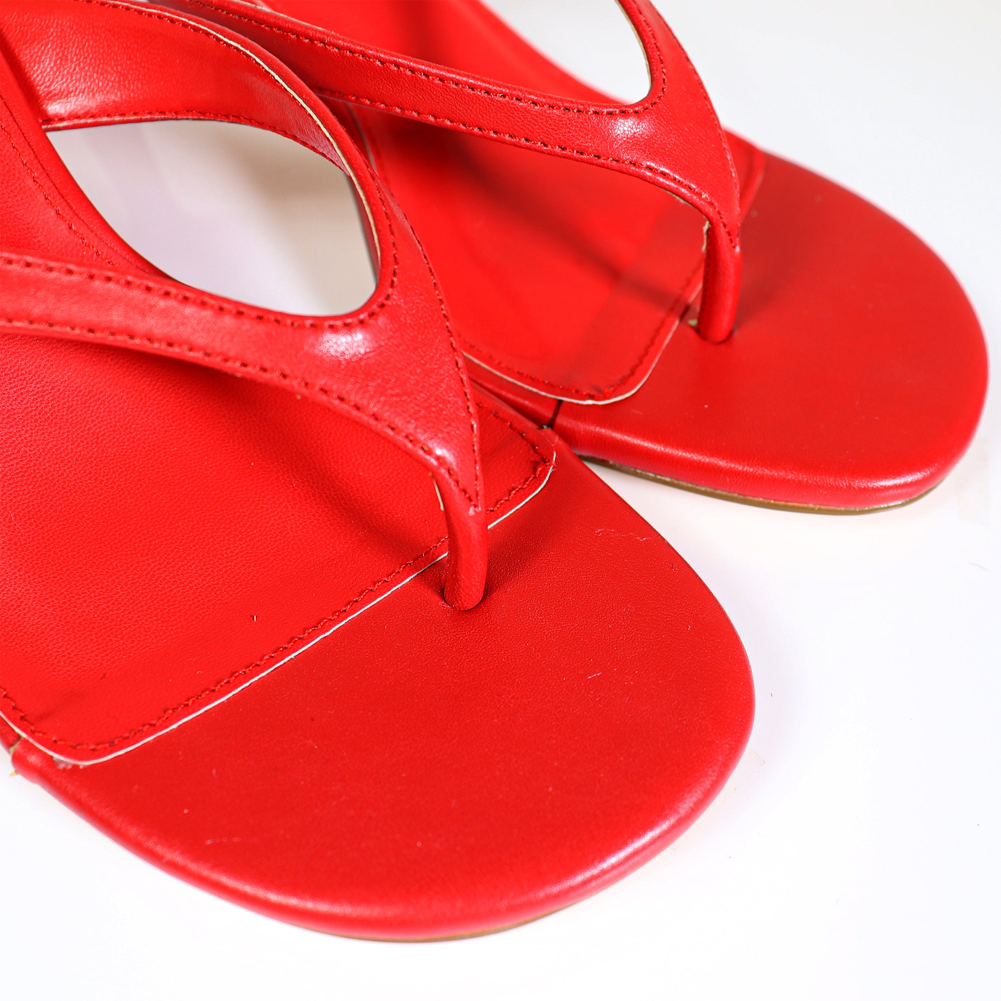 ANJA-6 Y2K KITTEN SANDAL W/ HEEL RED