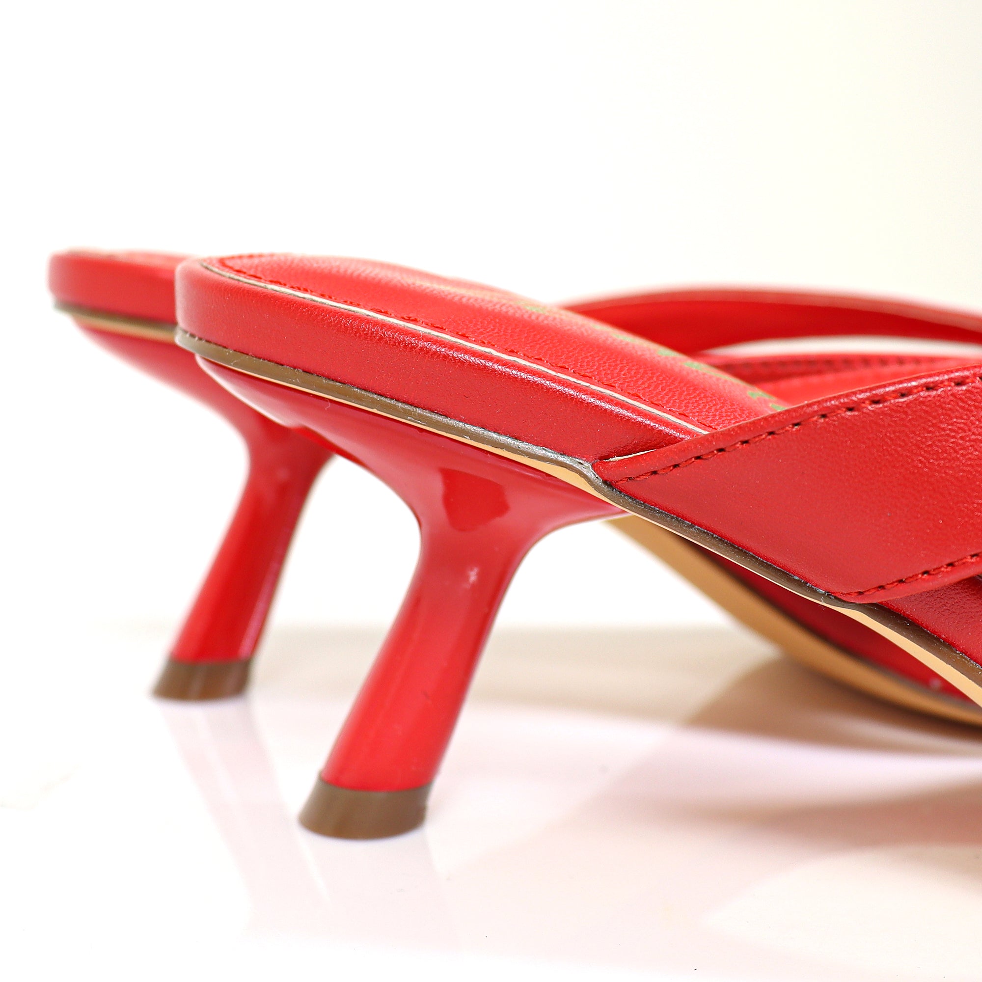 ANJA-6 Y2K KITTEN SANDAL W/ HEEL RED