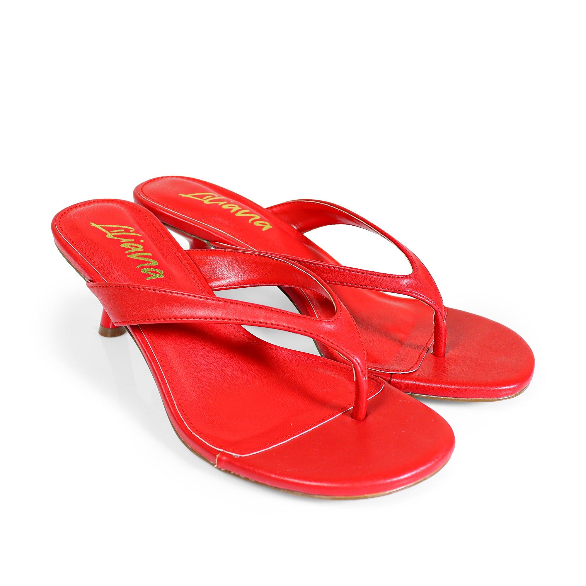 ANJA-6 Y2K KITTEN SANDAL W/ HEEL RED