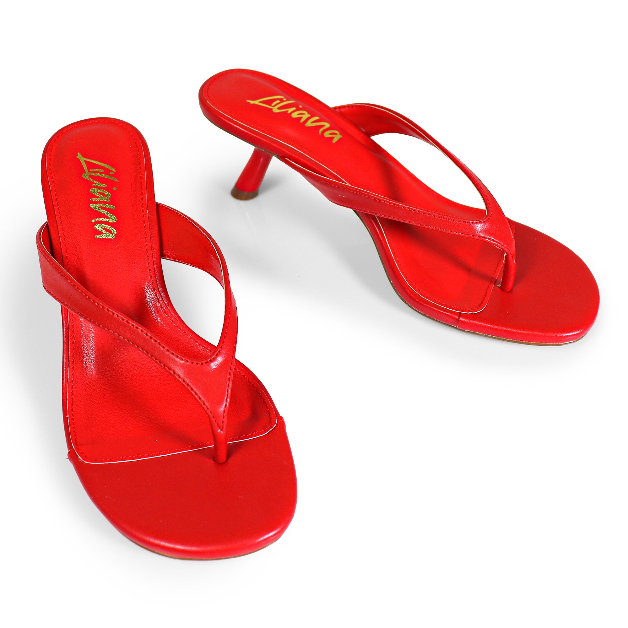 ANJA-6 Y2K KITTEN SANDAL W/ HEEL RED