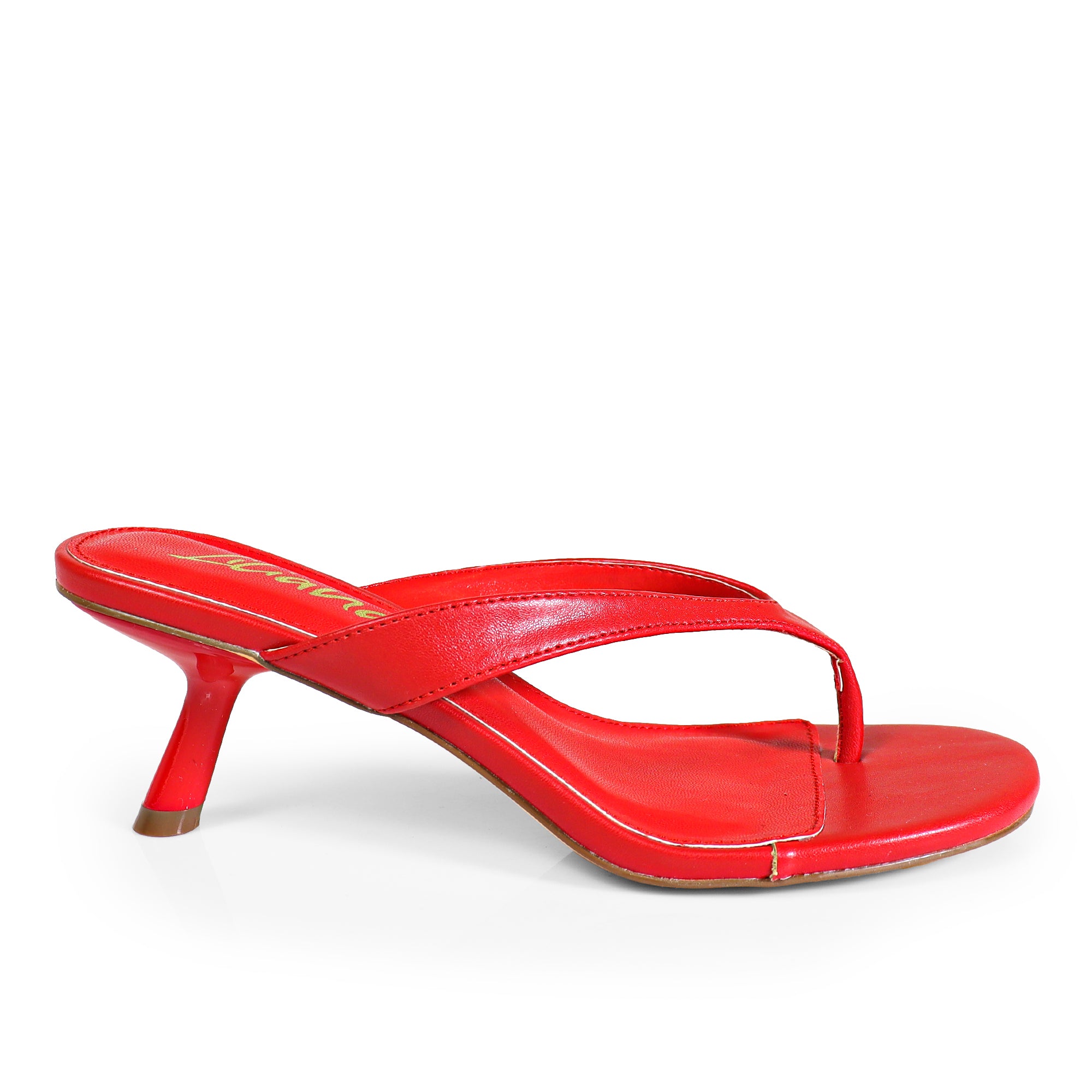 ANJA-6 Y2K KITTEN SANDAL W/ HEEL RED