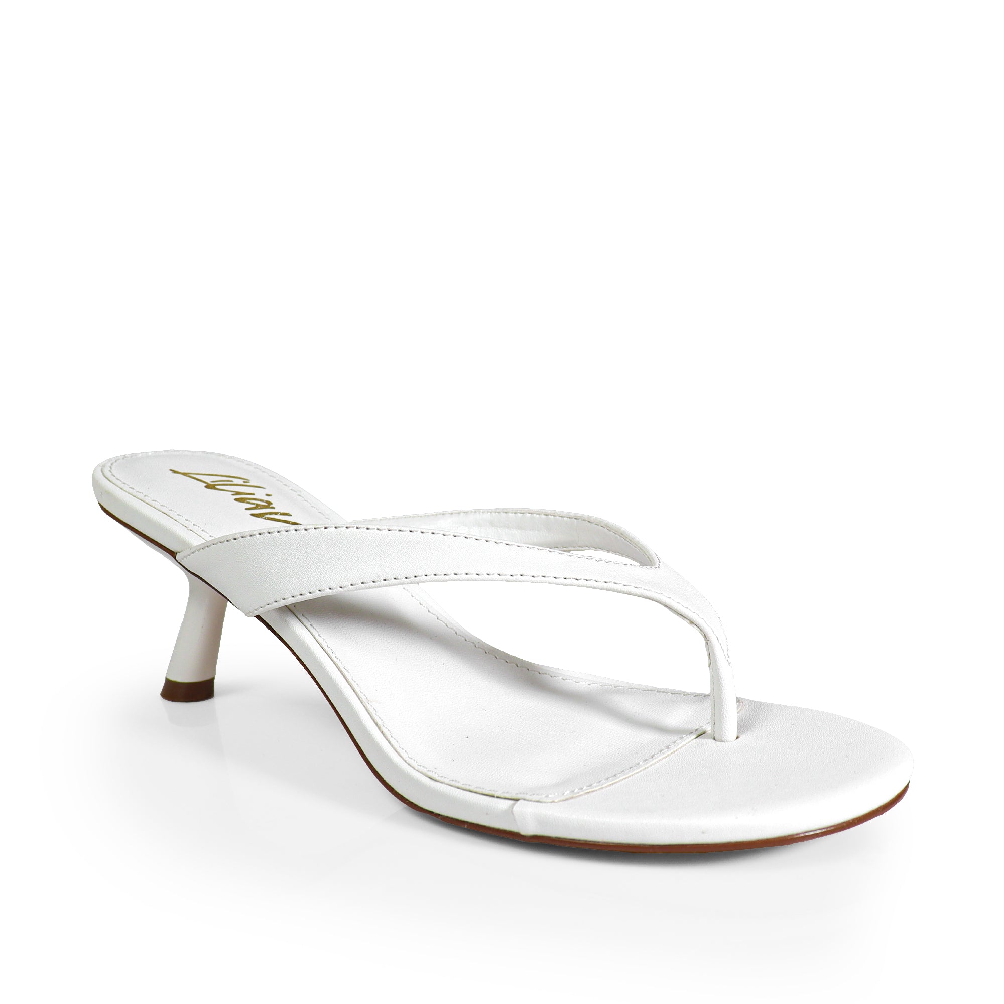 ANJA-6 Y2K KITTEN SANDAL W/ HEEL WHITE