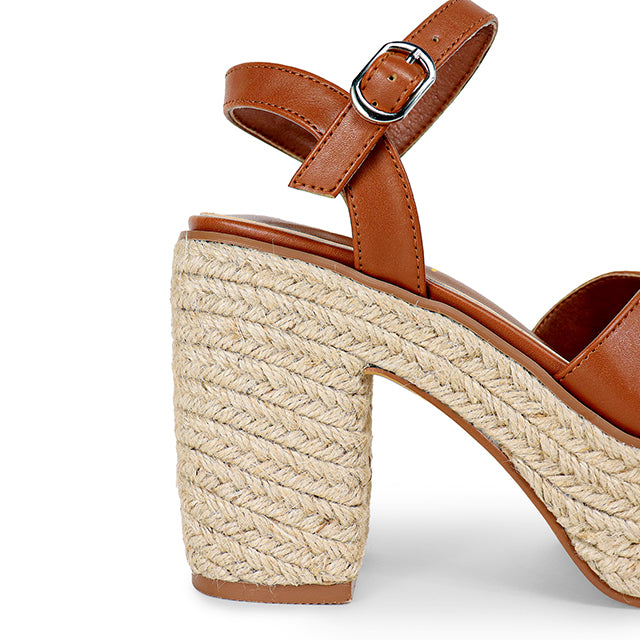 ANNA-2 OPEN TOE CROSS BAND ANCKLE STRAP W/ ESPADRILLE HEEL