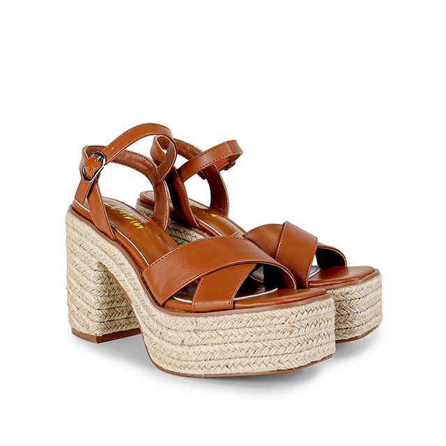 ANNA-2 OPEN TOE CROSS BAND ANCKLE STRAP W/ ESPADRILLE HEEL