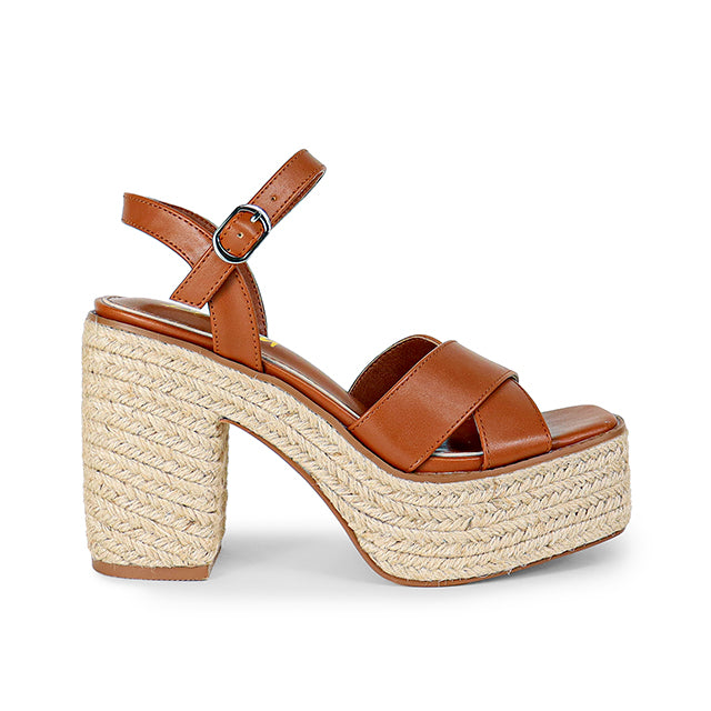 ANNA-2 OPEN TOE CROSS BAND ANCKLE STRAP W/ ESPADRILLE HEEL