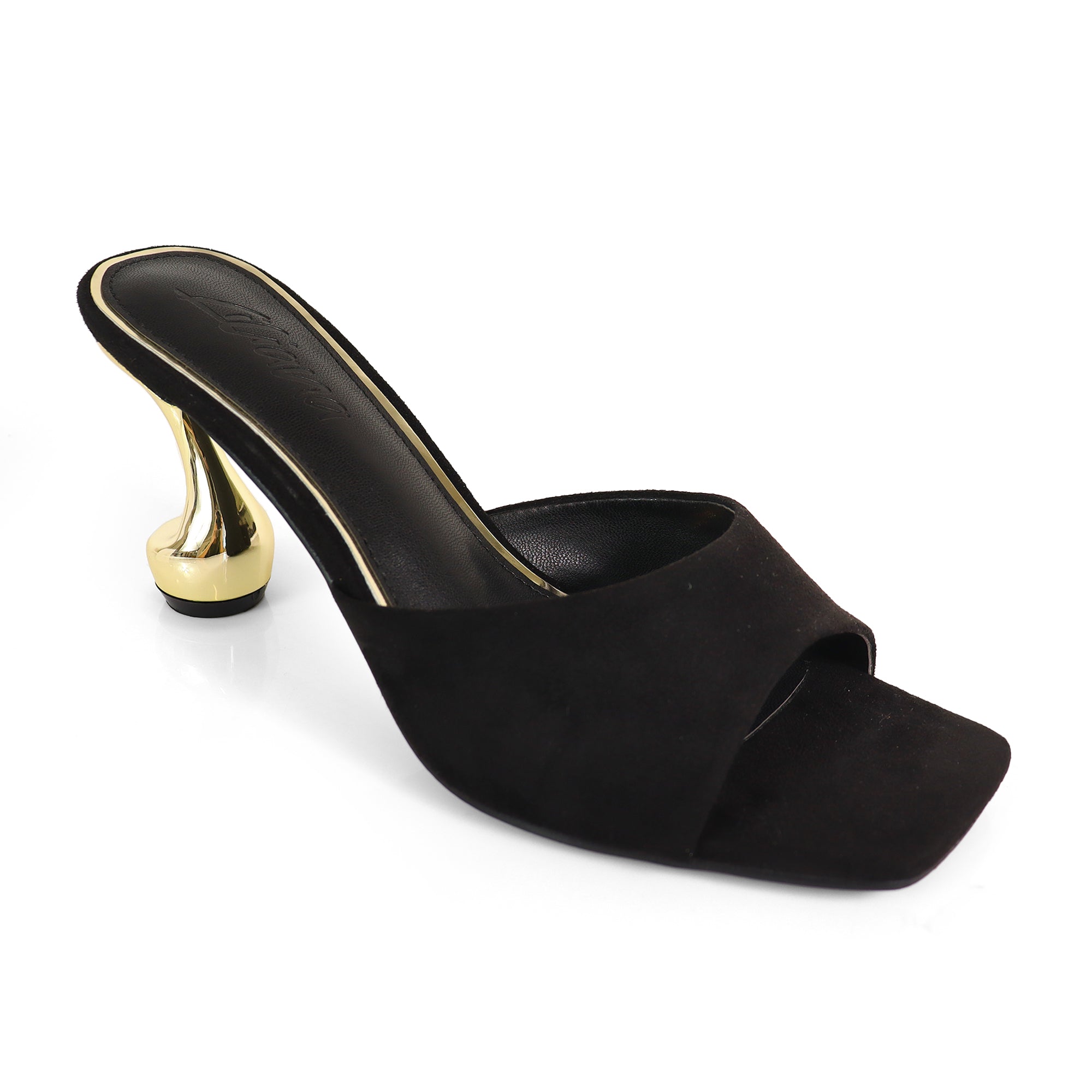 ARABELLA-2 MULE W/TWIRL HEEL BLACK