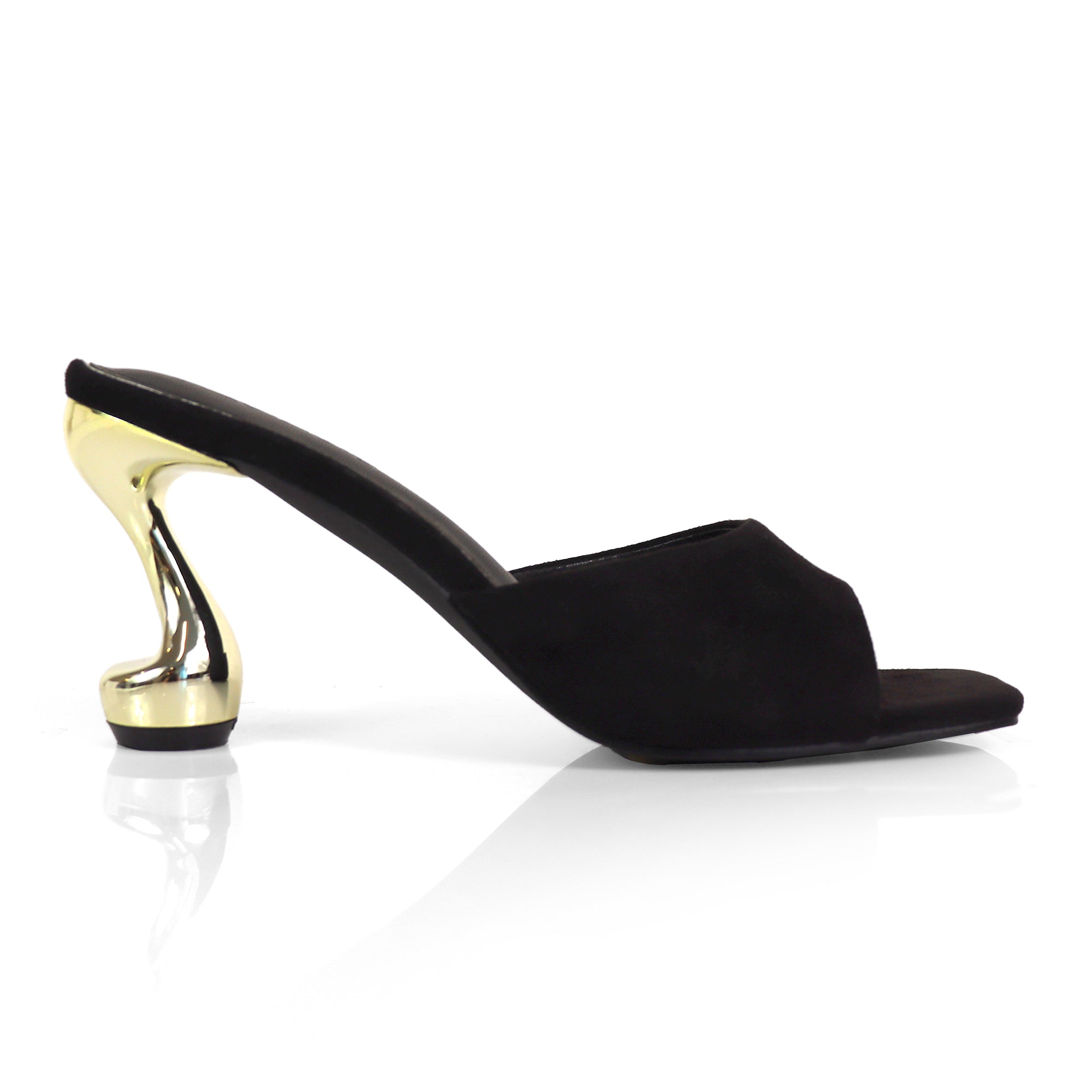 ARABELLA-2 MULE W/TWIRL HEEL BLACK