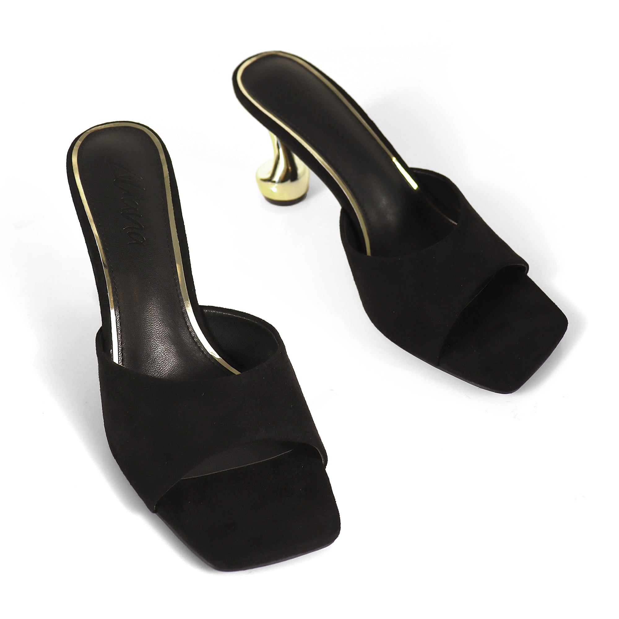 ARABELLA-2 MULE W/TWIRL HEEL BLACK