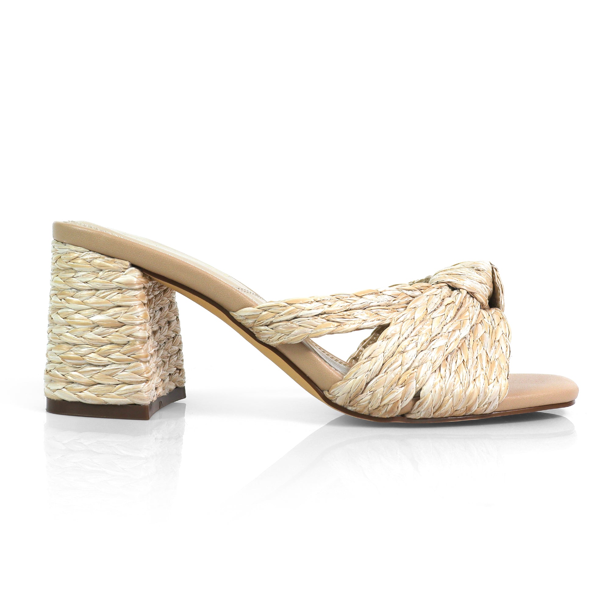 ASHLEY-1 RAFFIA W CHUNCKY HEEL NATURAL