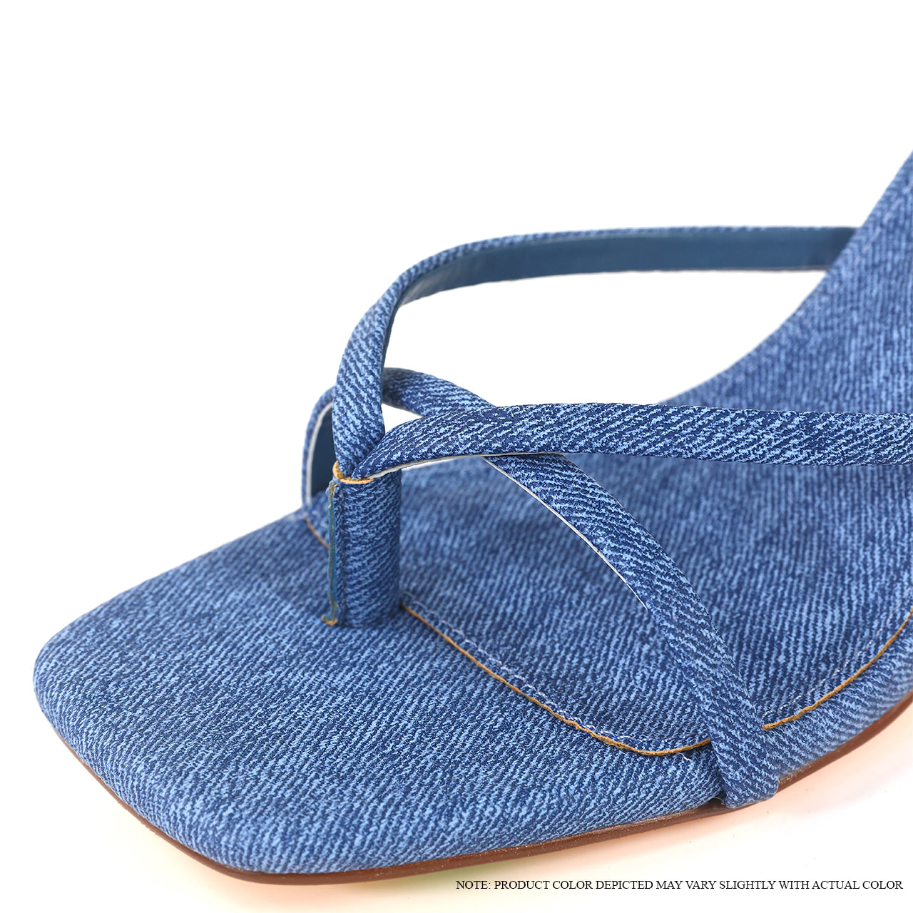 AURA-12 OPEN TOE STRAPPY HIGH HEEL SANDALS - DENIM