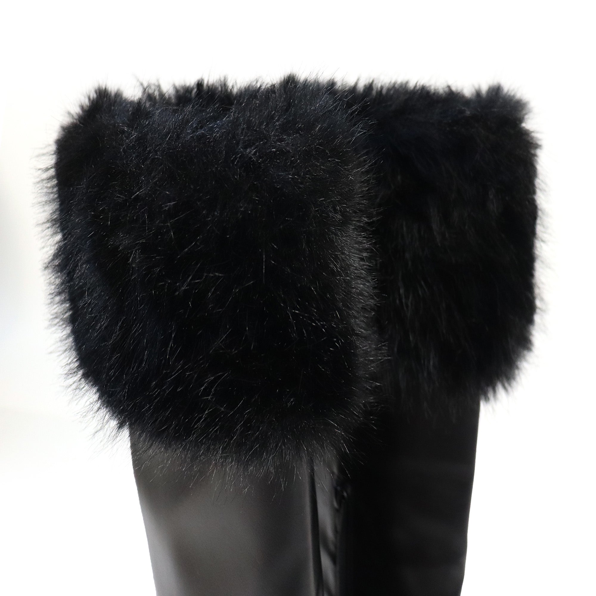 AVALON-2 KNEE HIGH BOOT W/ FUR CUFF BLACK