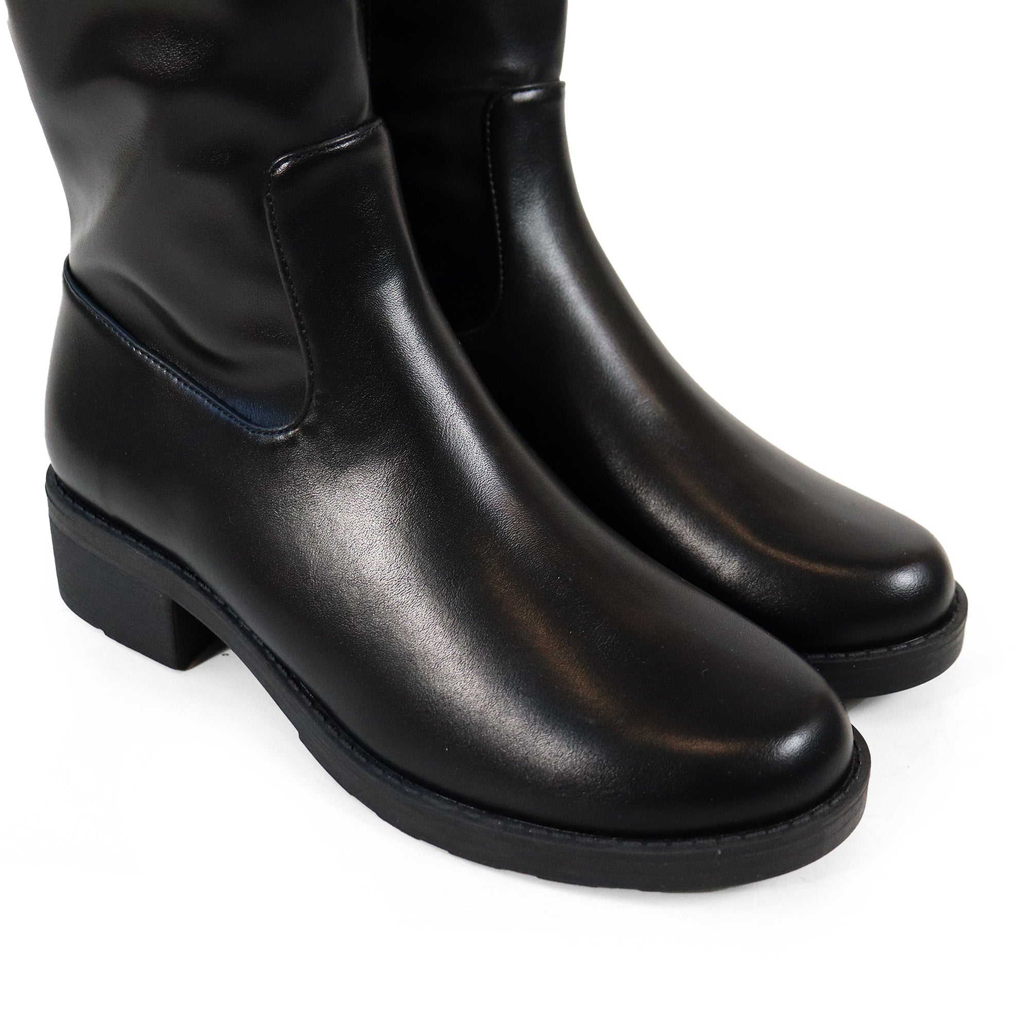 AVALON-2 KNEE HIGH BOOT W/ FUR CUFF BLACK