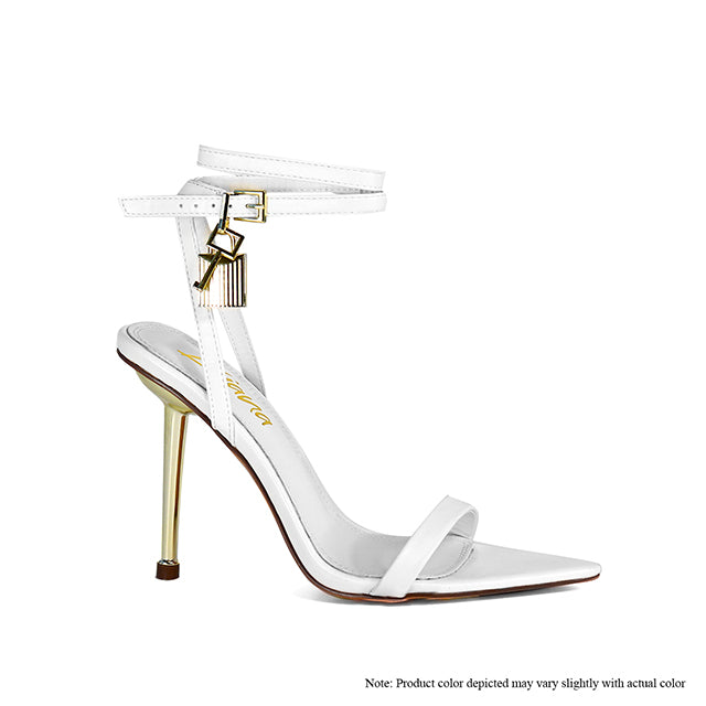 BANKS-2A POINTED OPEN TOE HEEL - WHITE