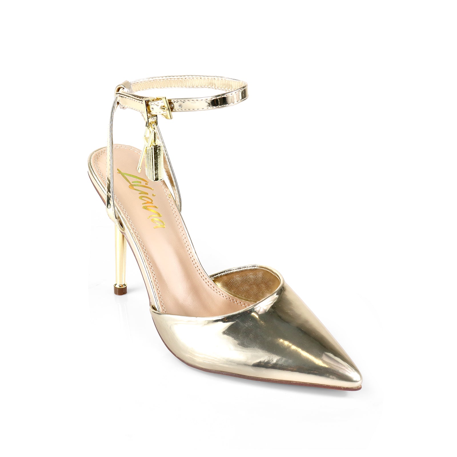 BANKS-68 POINTED TOE PUMP W/ PENCIL HEEL GOLD