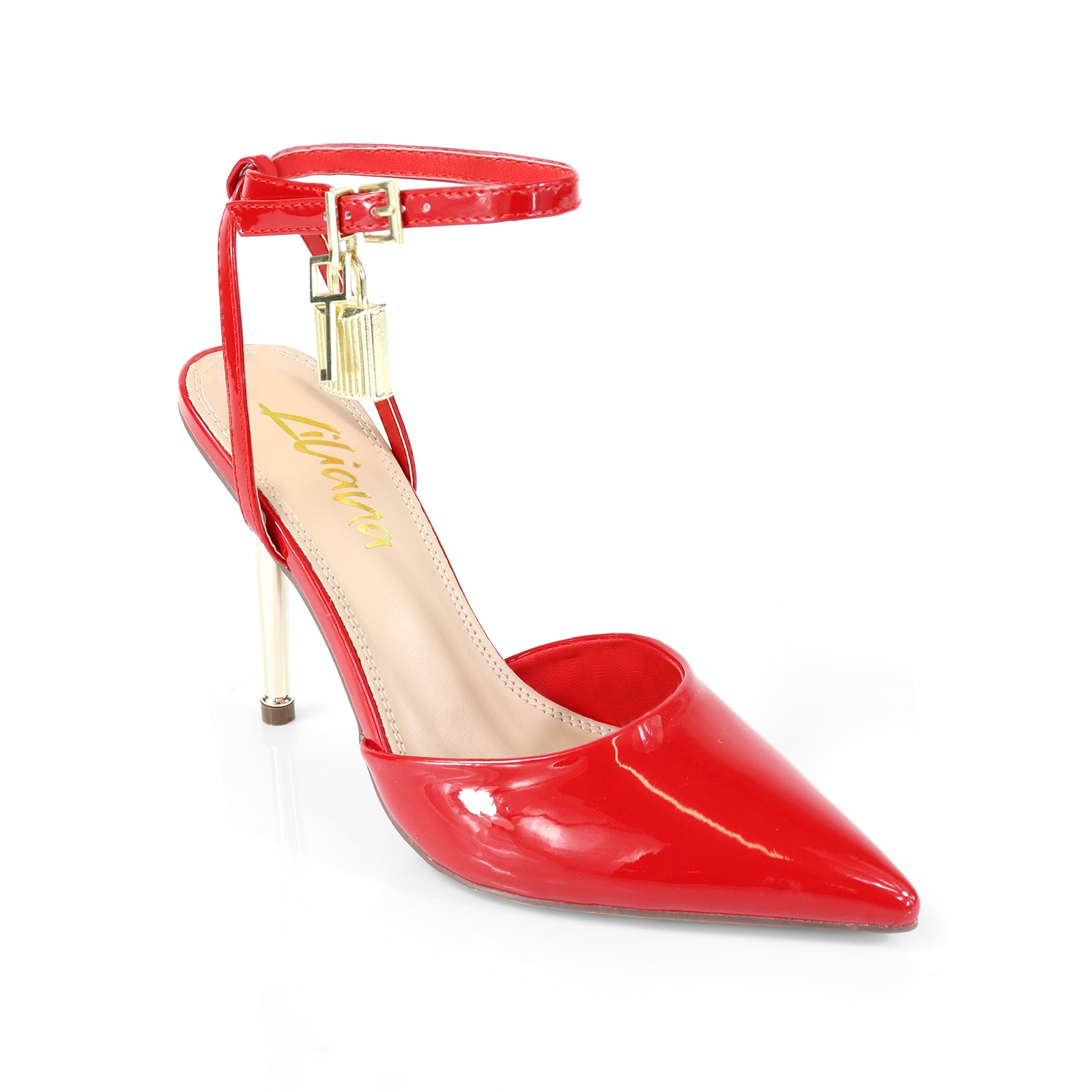 BANKS-68 POINTED TOE PUMP W/ PENCIL HEEL RED