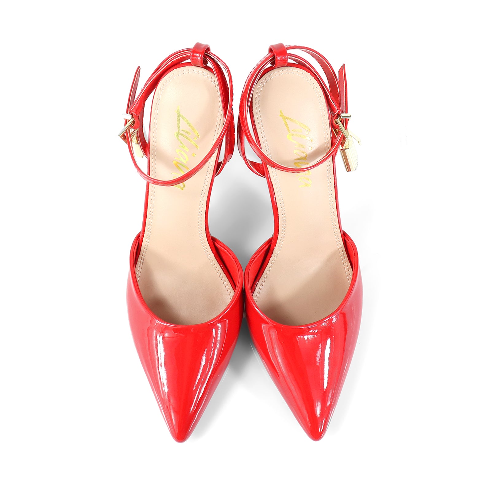 BANKS-68 POINTED TOE PUMP W/ PENCIL HEEL RED