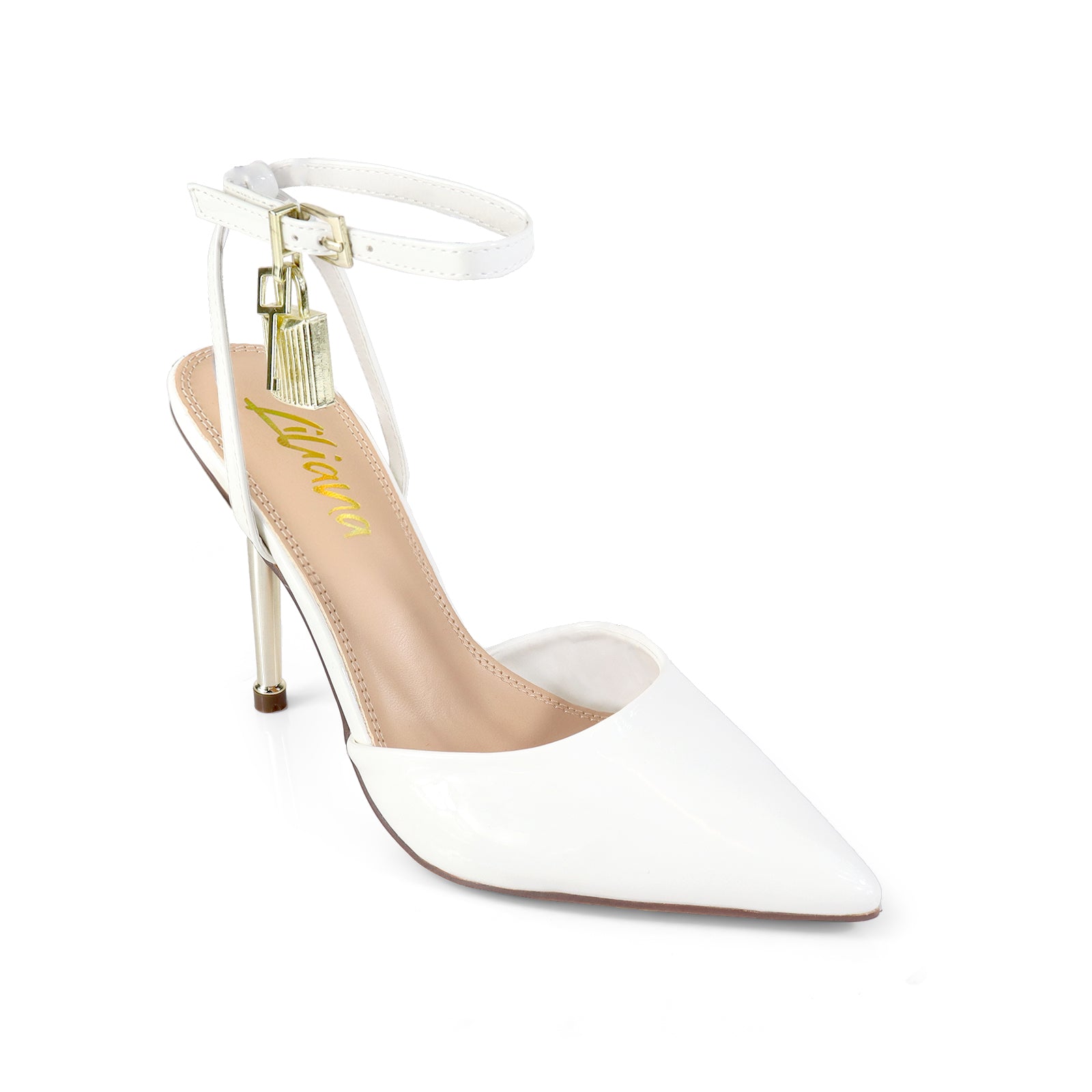 BANKS-68 POINTED TOE PUMP W/ PENCIL HEEL WHITE