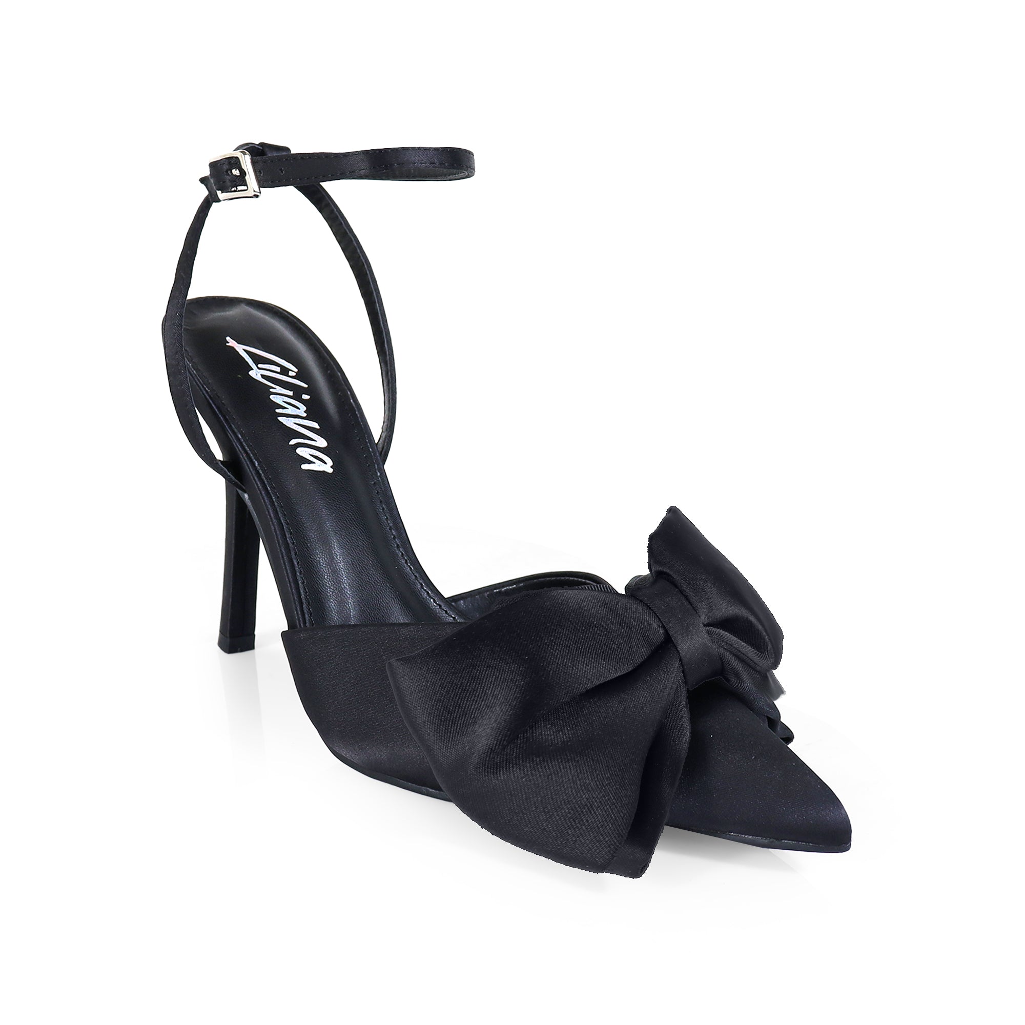 BAROX-1 LOVEKNOT SANDAL W/ HEEL BLACK