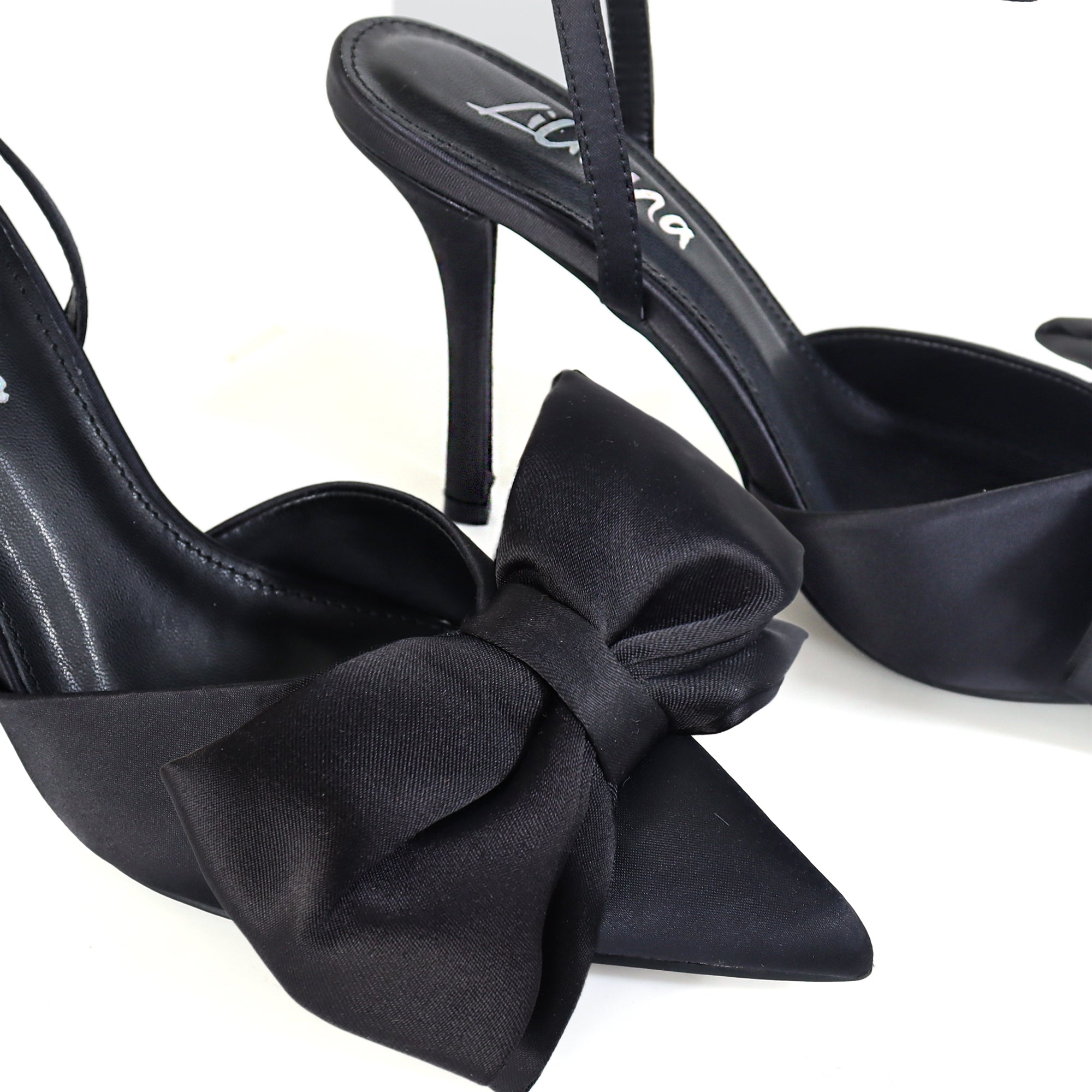 BAROX-1 LOVEKNOT SANDAL W/ HEEL BLACK