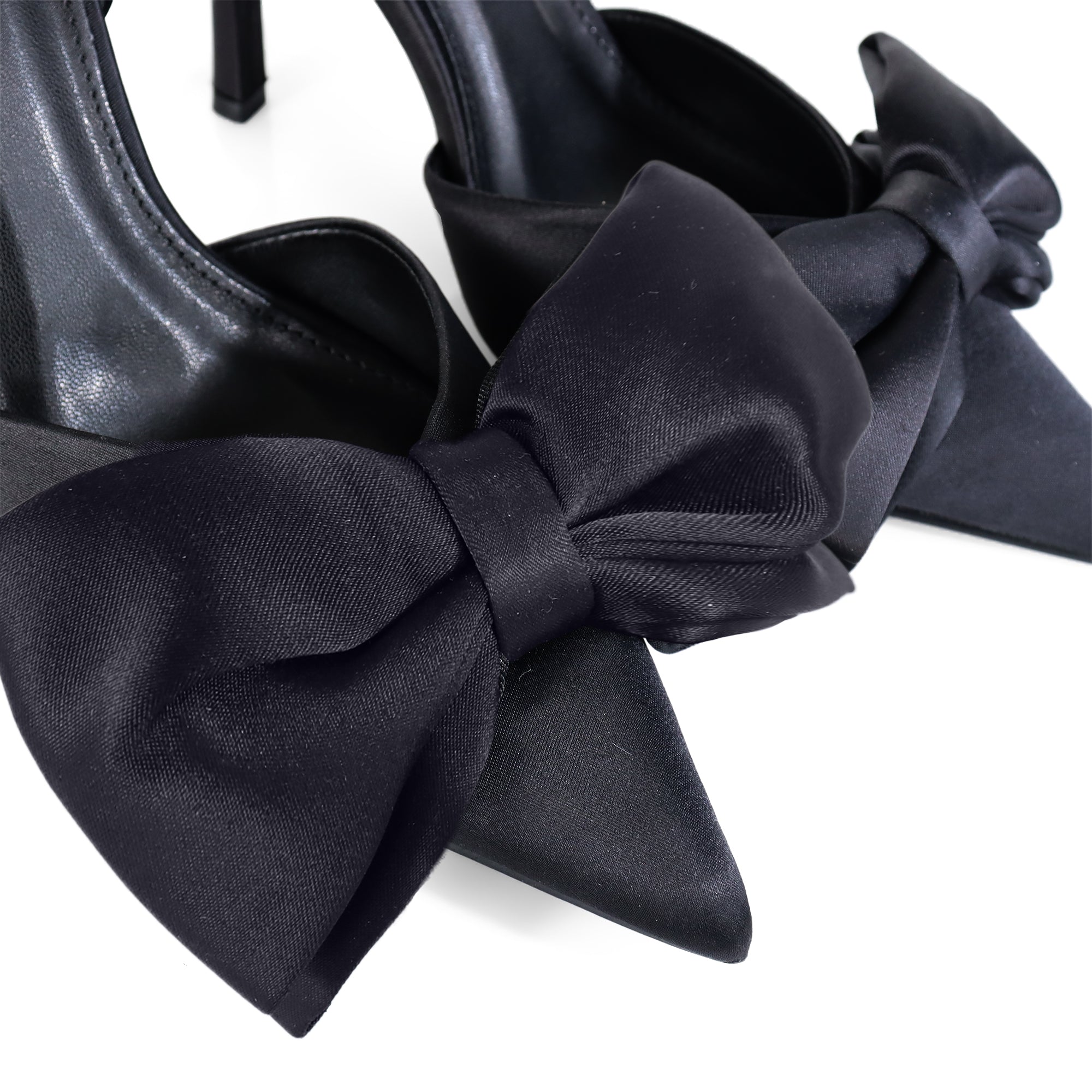 BAROX-1 LOVEKNOT SANDAL W/ HEEL BLACK