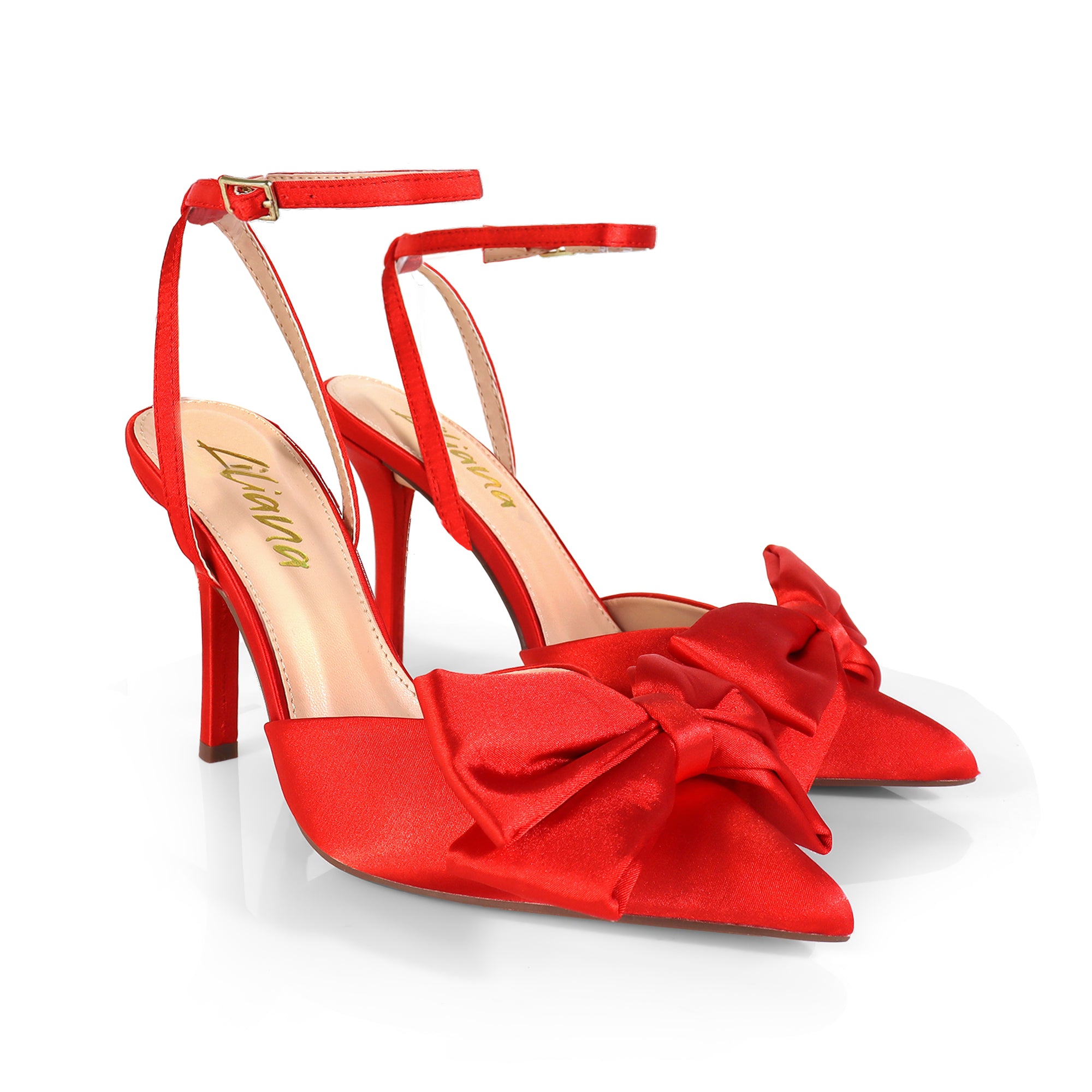 BAROX-1 LOVEKNOT SANDAL W/ HEEL RED