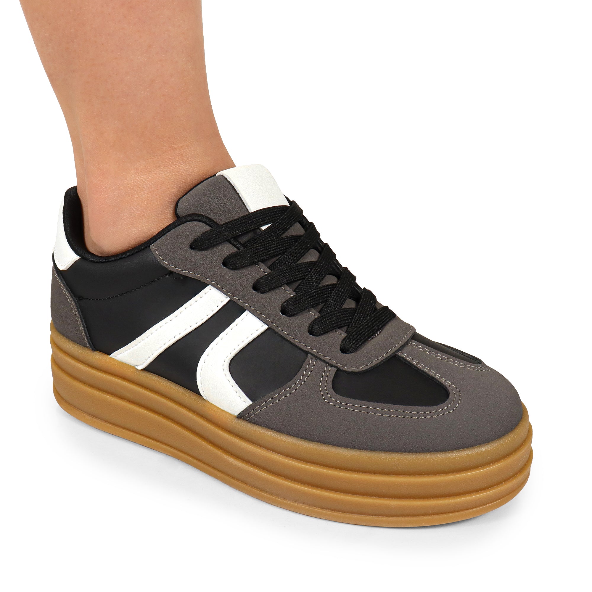 BATA-1- THINK GUM SOLE TRAINERS SNEAKER BLACK