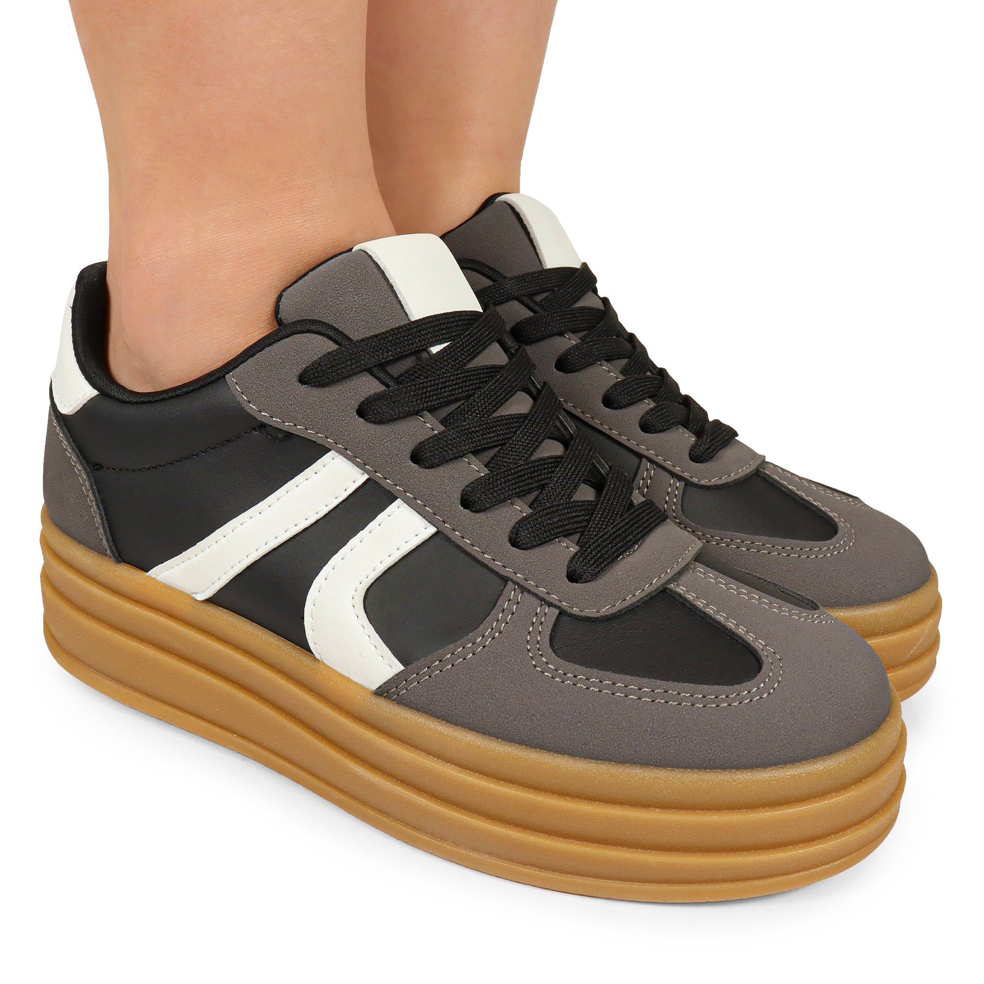 BATA-1- THINK GUM SOLE TRAINERS SNEAKER BLACK