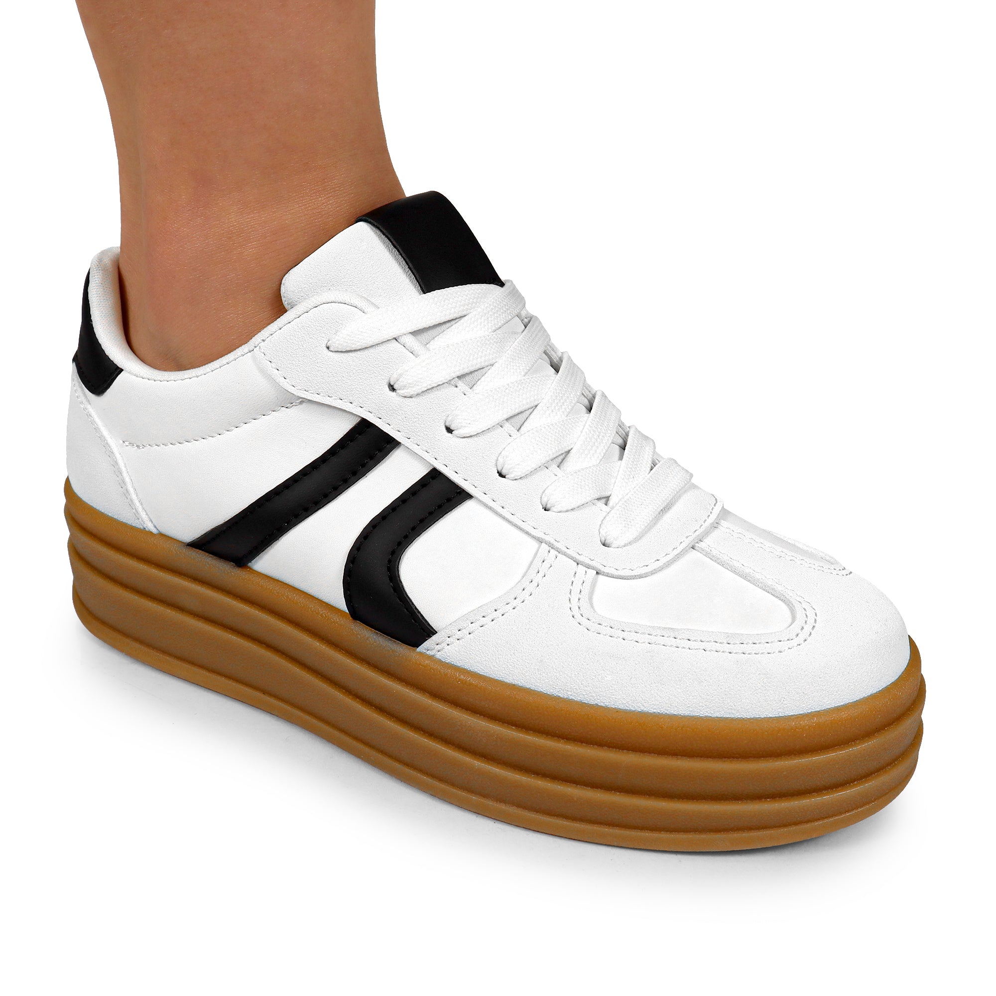 BATA-1- THINK GUM SOLE TRAINERS SNEAKER WHITE