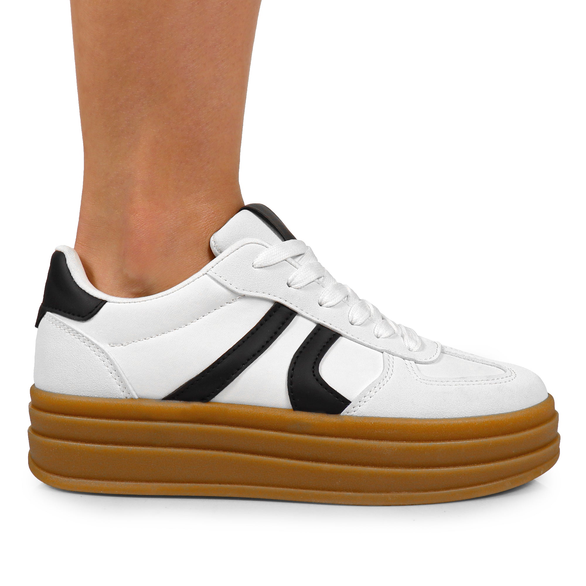 BATA-1- THINK GUM SOLE TRAINERS SNEAKER WHITE
