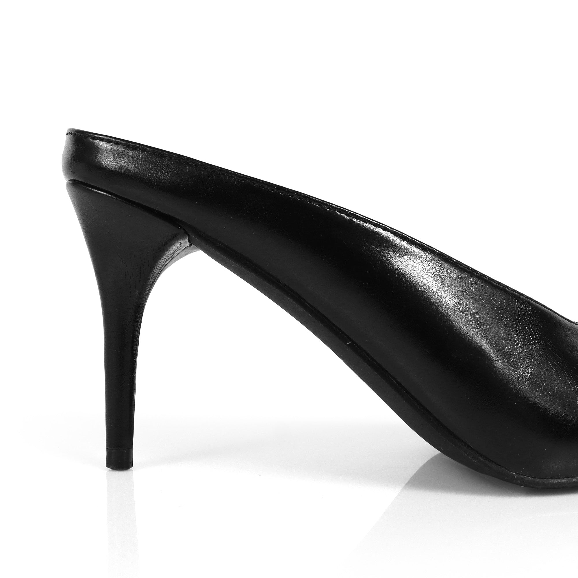 BERED-1 POINTED TOE MULE W/ HEEL BLACK