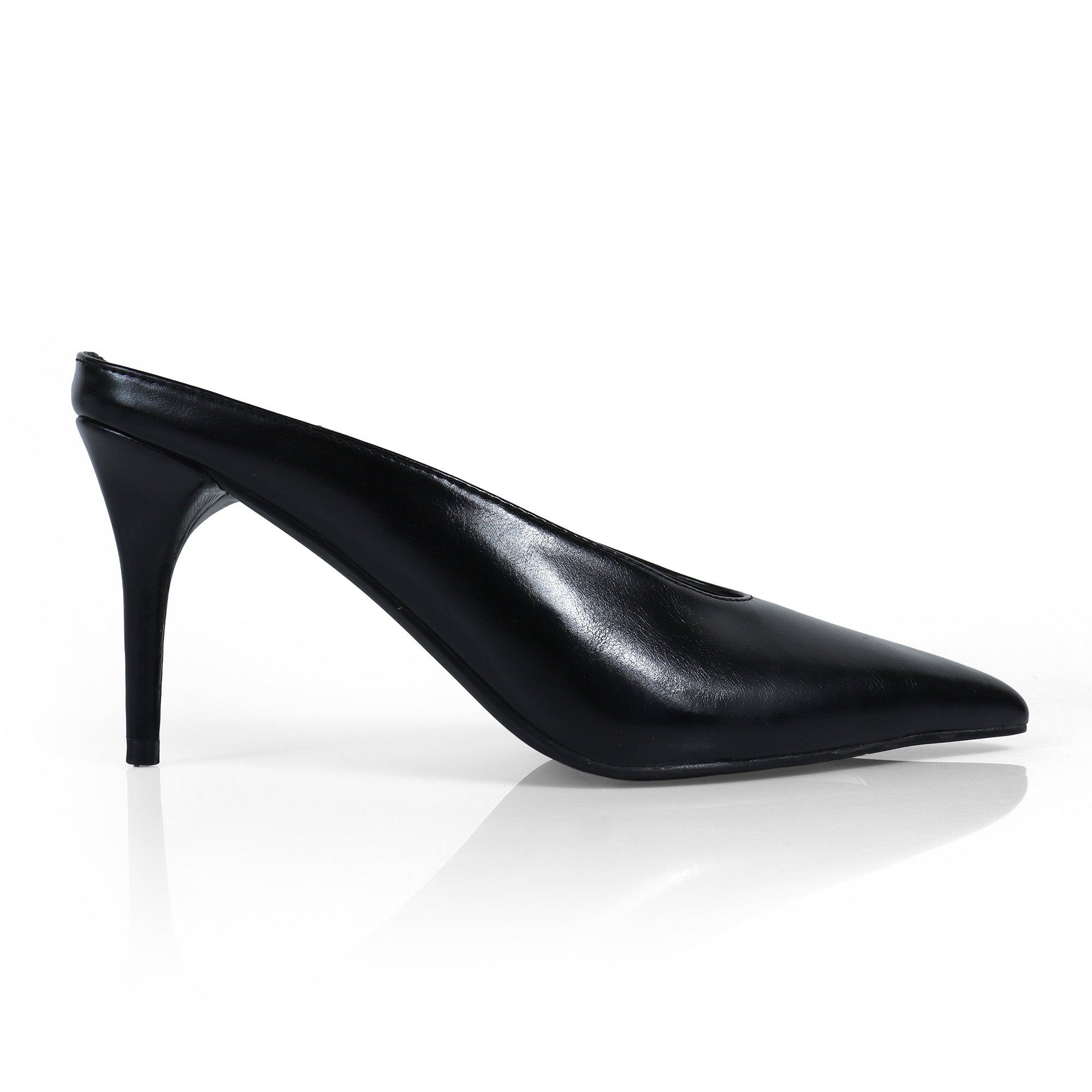 BERED-1 POINTED TOE MULE W/ HEEL BLACK