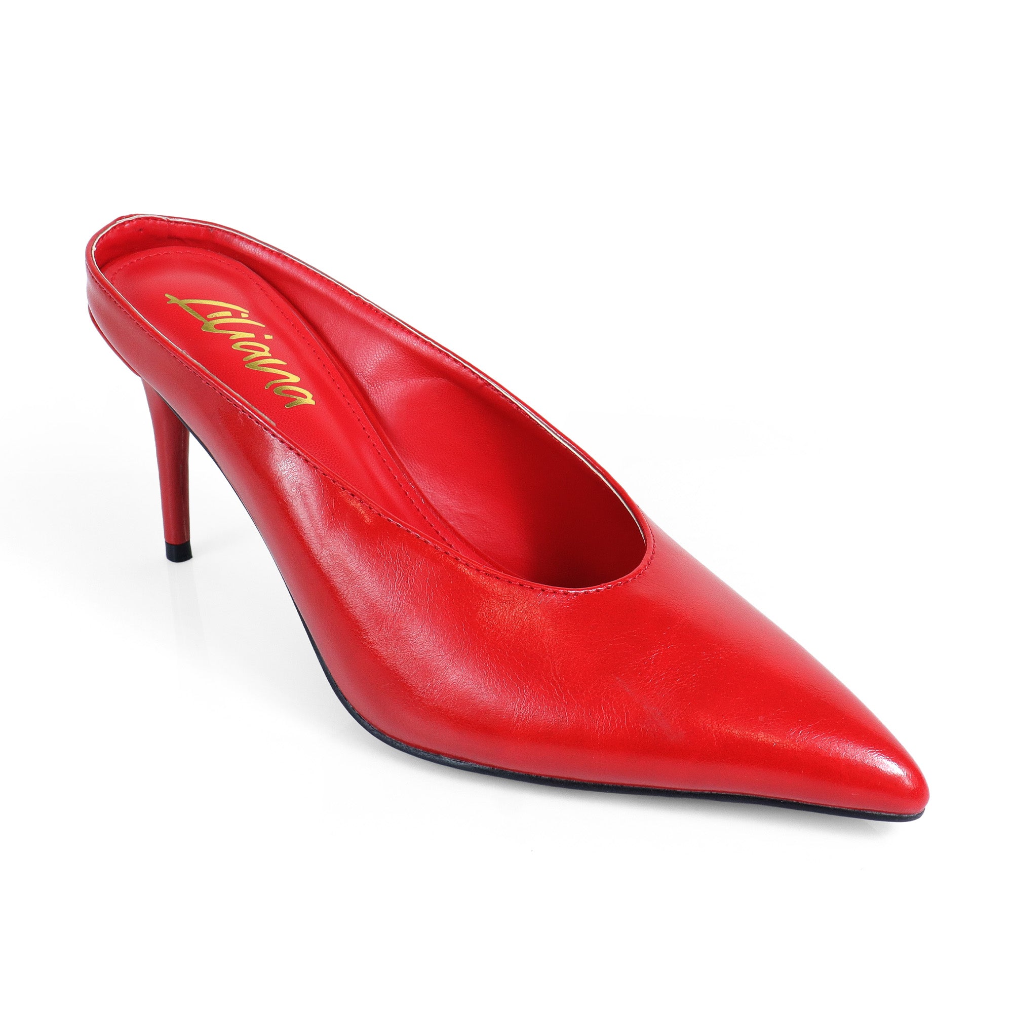 BERED-1 POINTED TOE MULE W/ HEEL RED