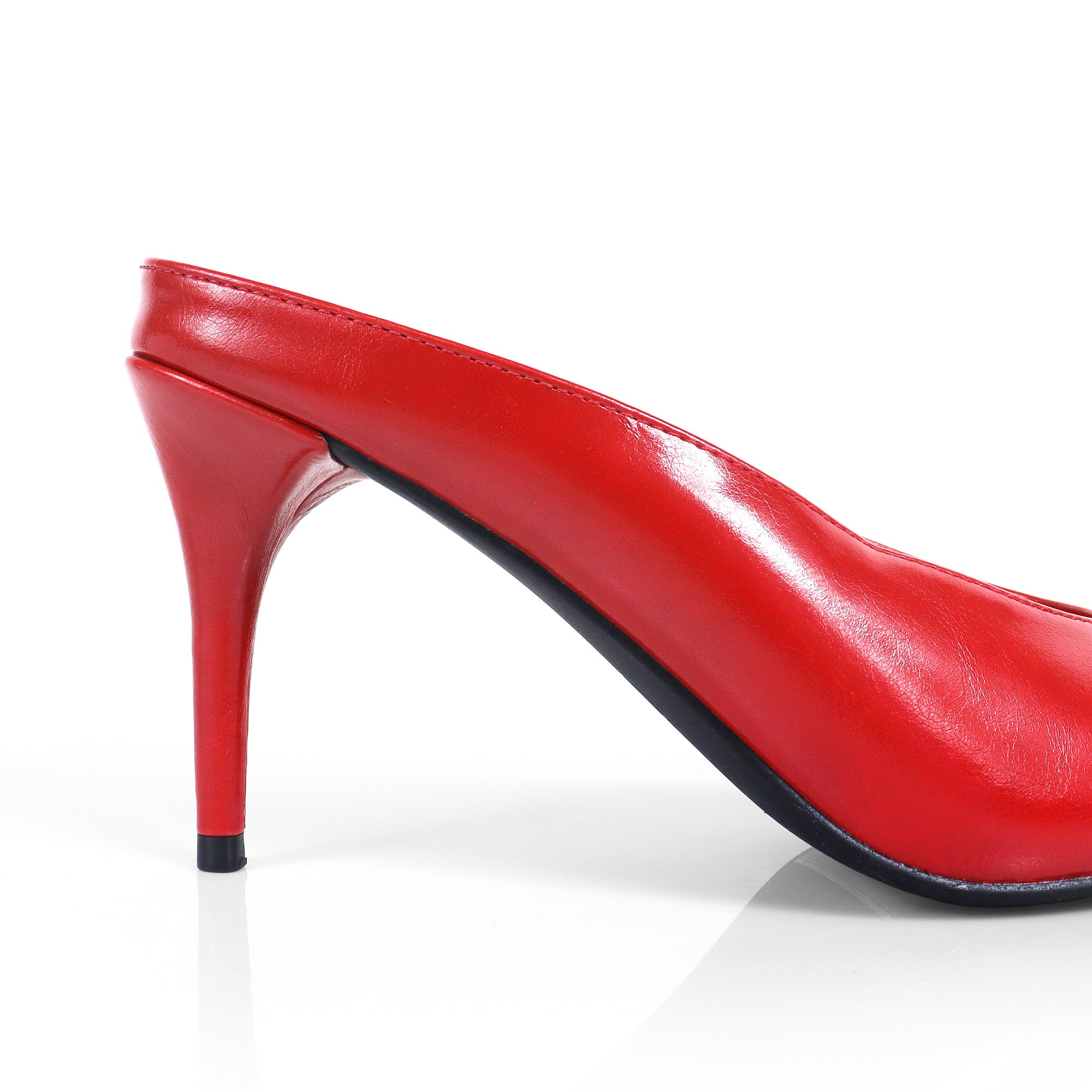 BERED-1 POINTED TOE MULE W/ HEEL RED