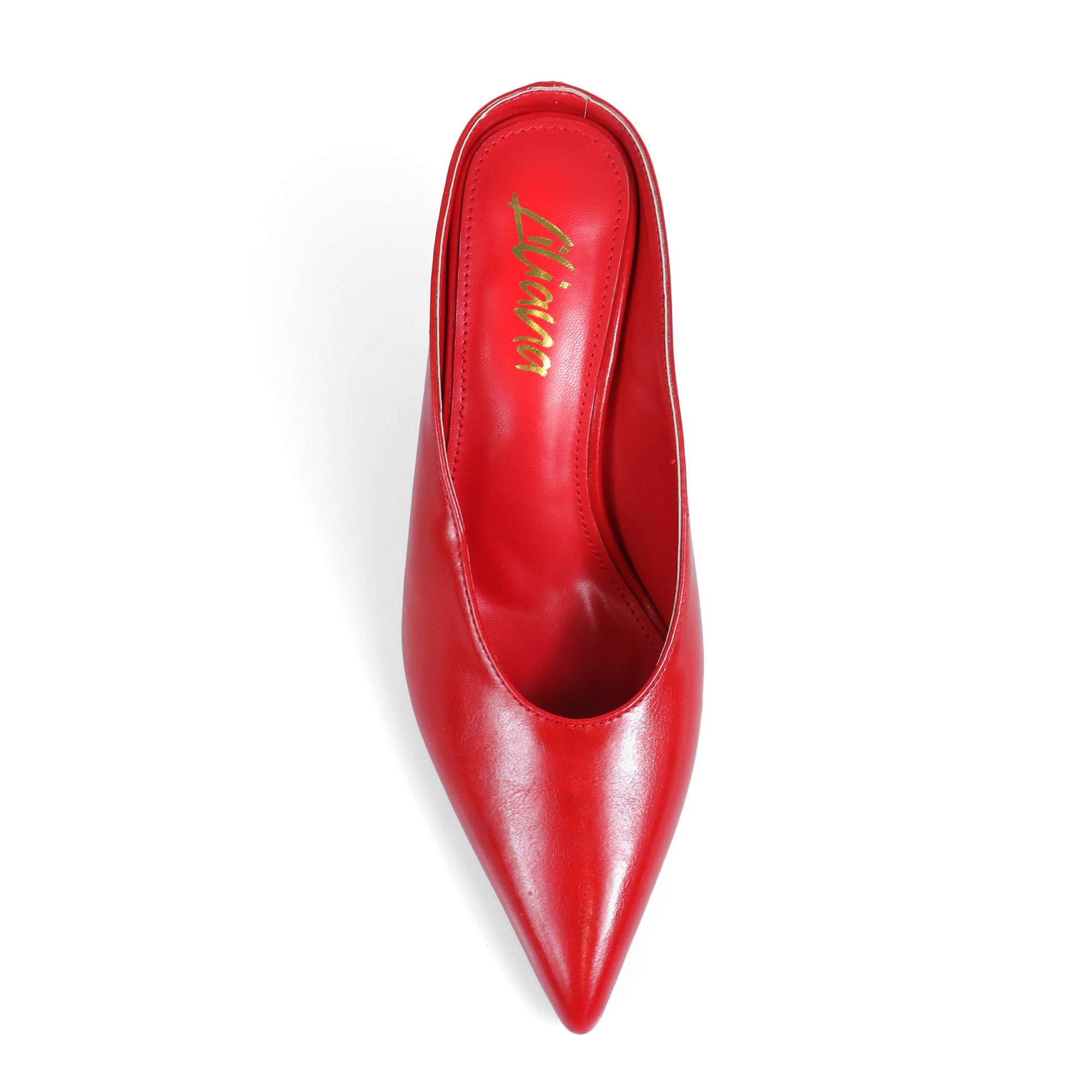 BERED-1 POINTED TOE MULE W/ HEEL RED