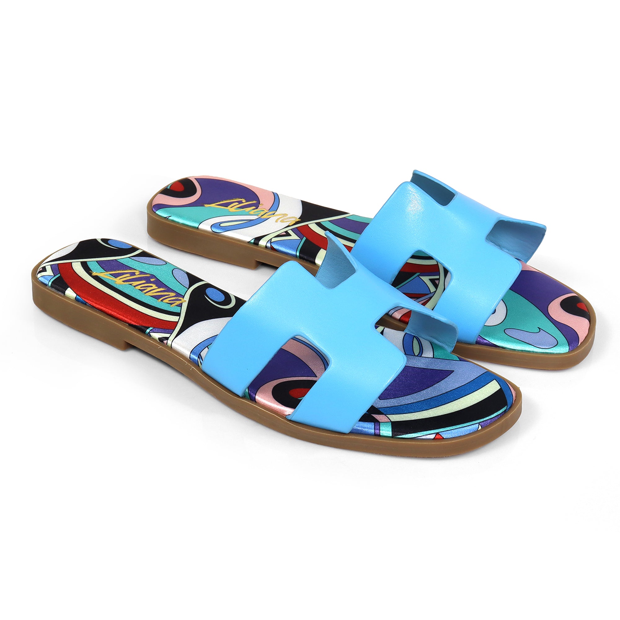 BESTIA-1D INSOLE PRINTING SANDAL BLUE
