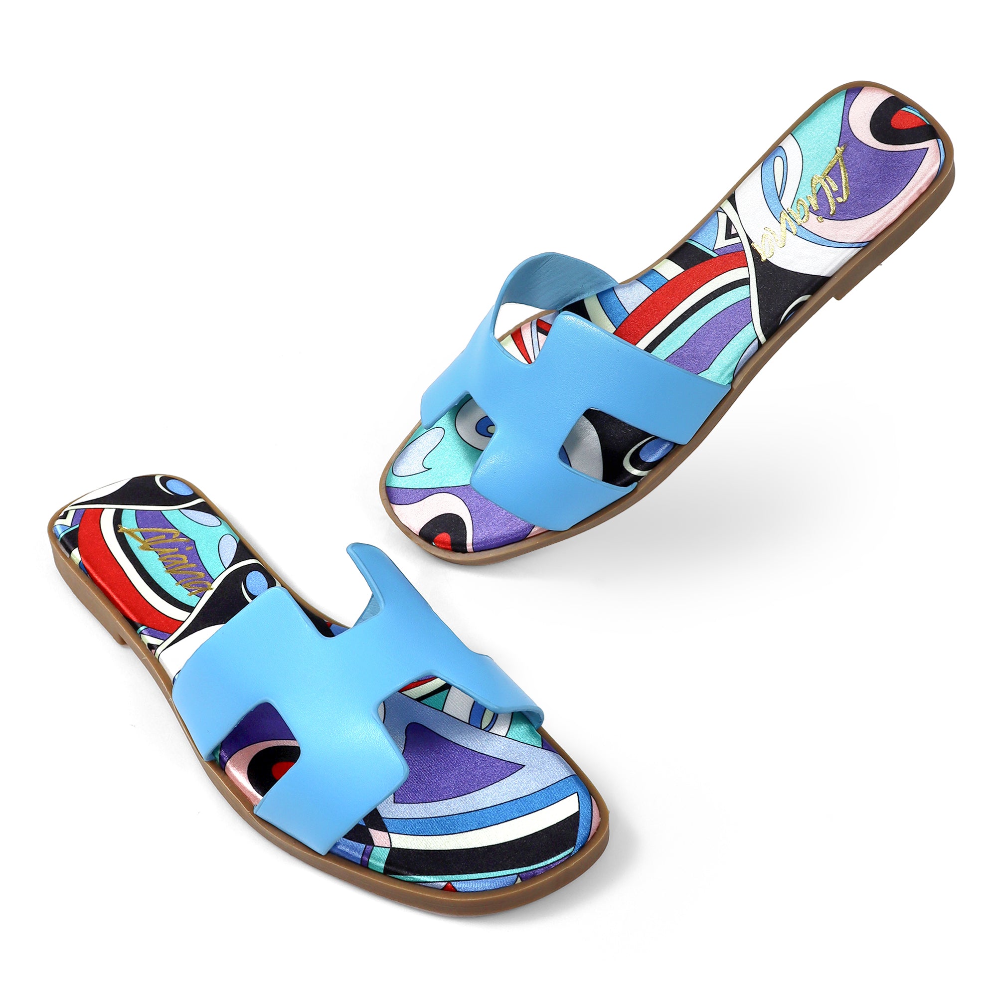 BESTIA-1D INSOLE PRINTING SANDAL BLUE