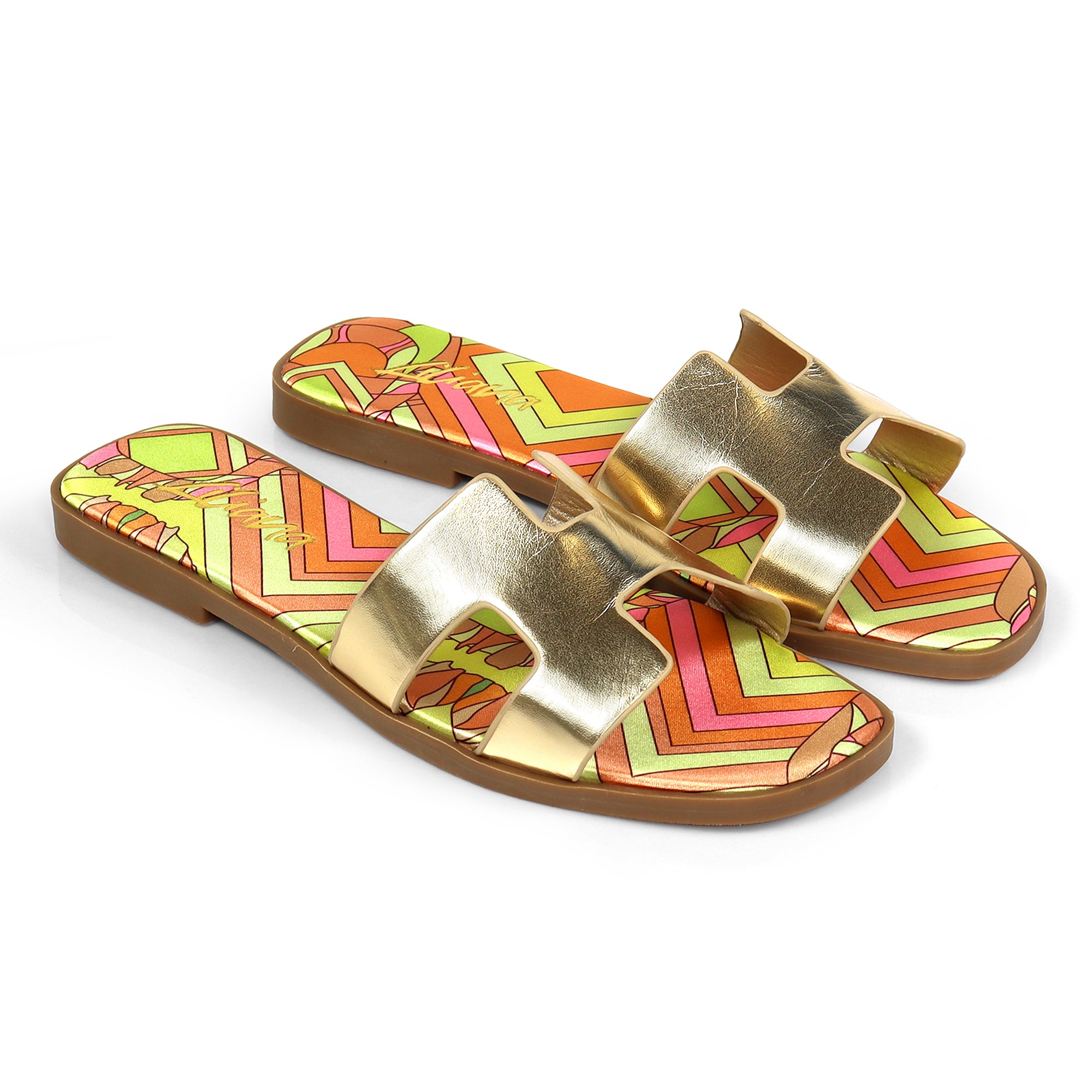 BESTIA-1D INSOLE PRINTING SANDAL GOLD