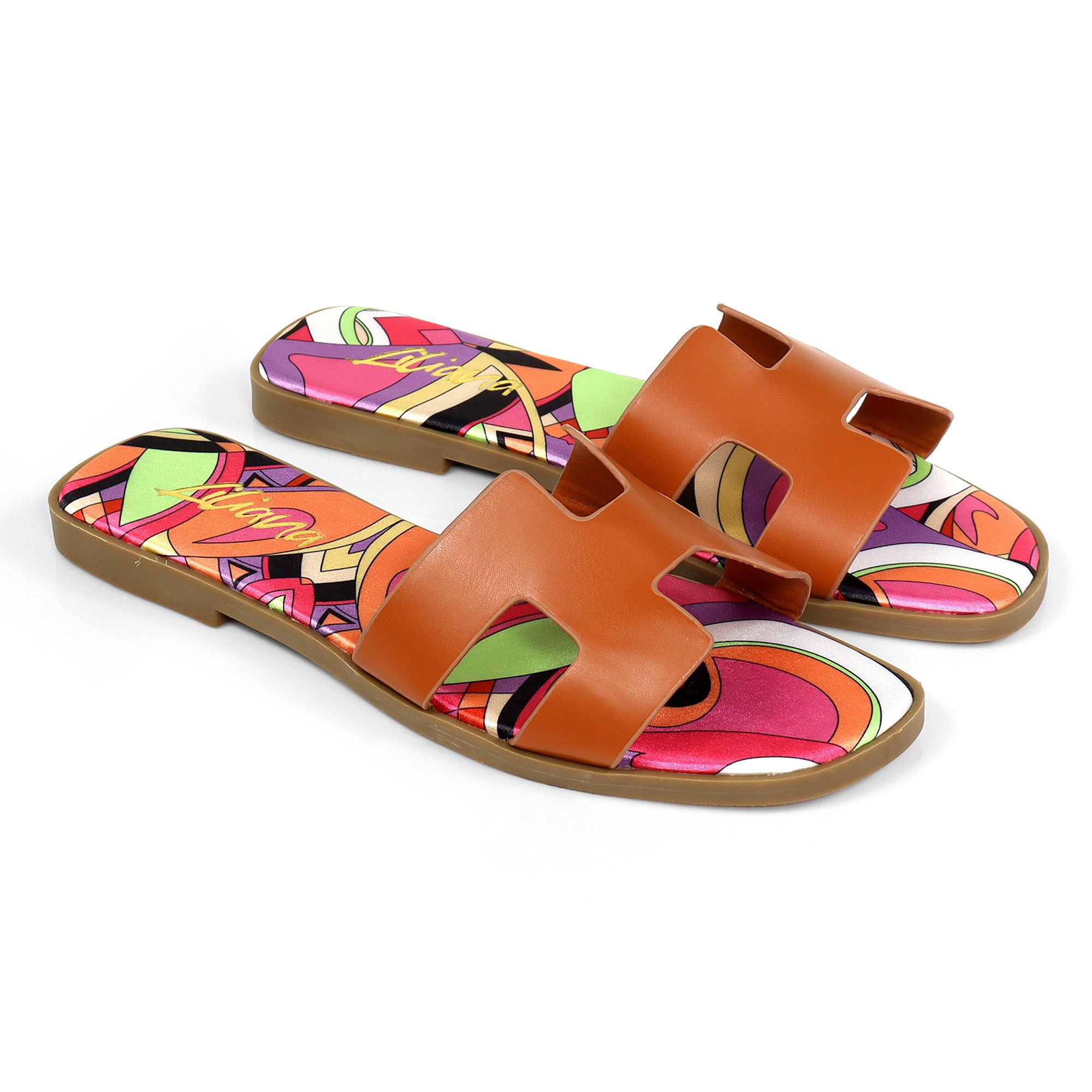BESTIA-1D INSOLE PRINTING SANDAL TAN