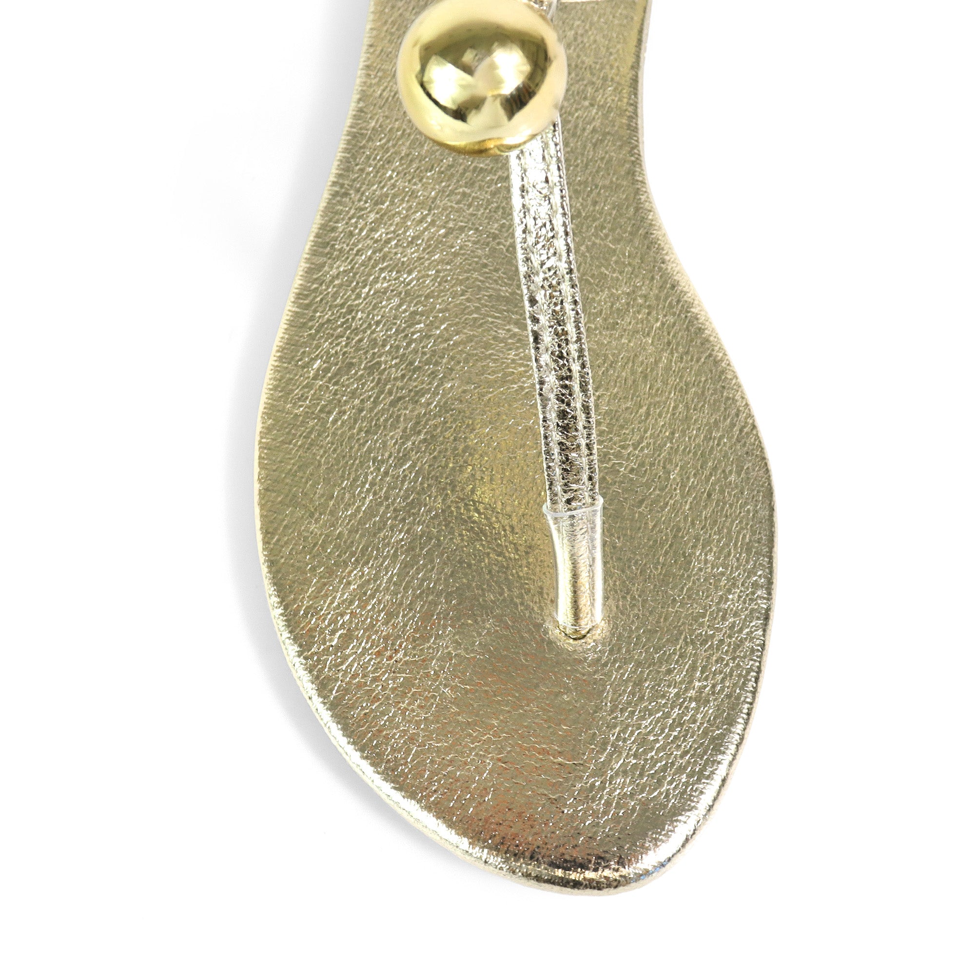 BETTI-1 METAL BALL THONG FLAT SANDAL GOLD