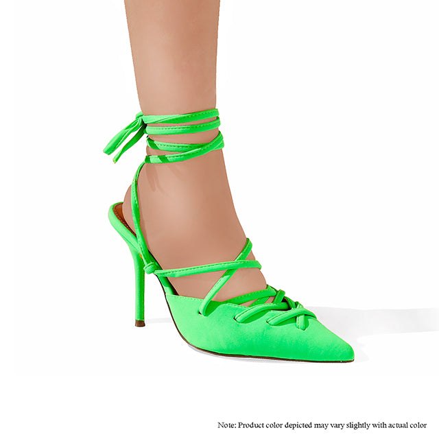 BEXIE-23 POINTED TOE PUMPS - GREEN