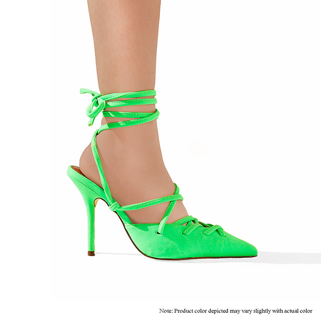 BEXIE-23 POINTED TOE PUMPS - GREEN