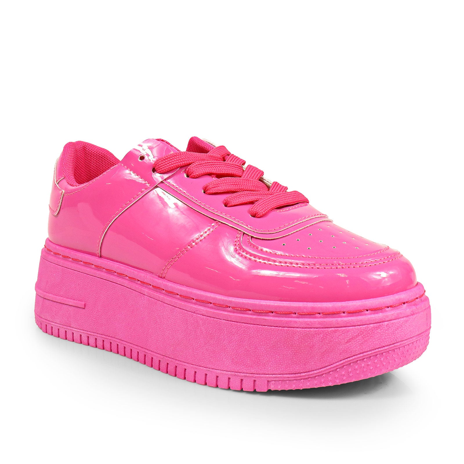 BILLIE-1 THICK SOLE RETRO PATENT SNEAKER BUBBLEGUM PINK